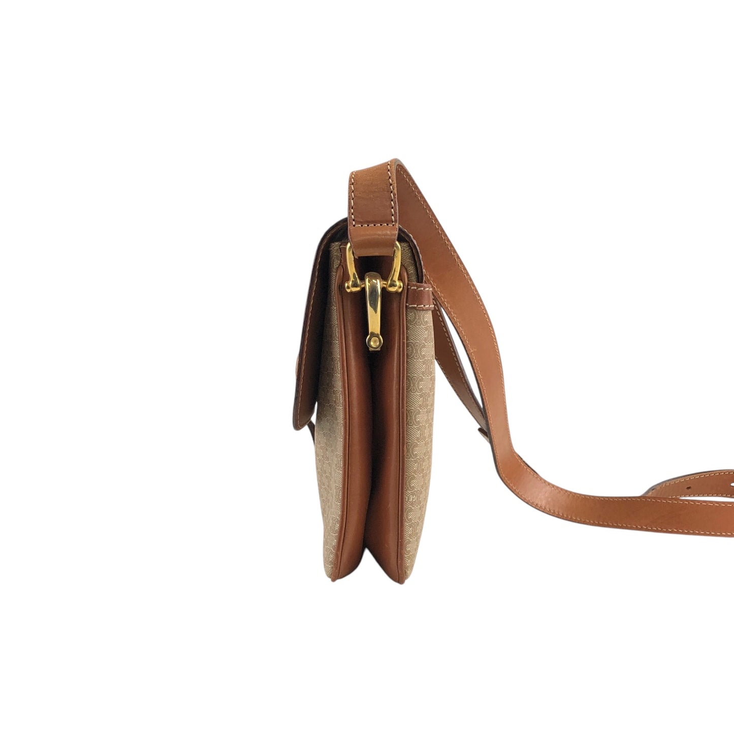 CELINE Macadam Blason Shoulder bag Beige Vintage hwdc65