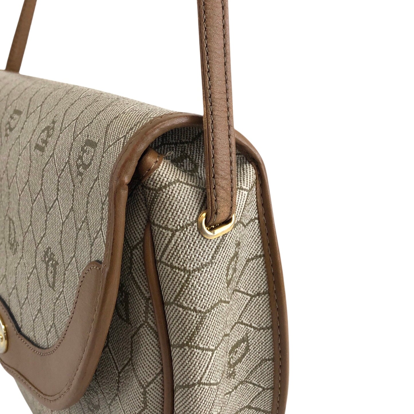 Christian Dior Honeycomb Pattern Logo Shoulder bag Beige Vintage gage6d
