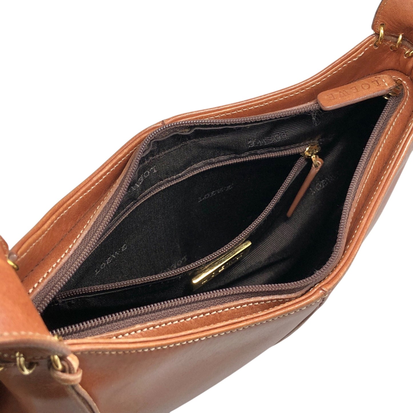LOEWE Anagram Charm Shoulder bag Brown Vintage 2s7z2u
