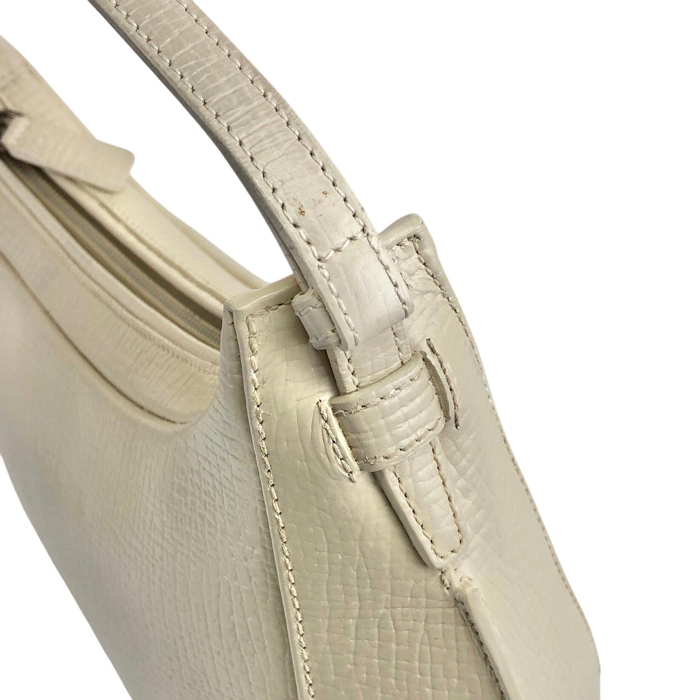 LOEWE Logo Embossed Shoulder bag Hobobag Ivory Vintage 4kksw6