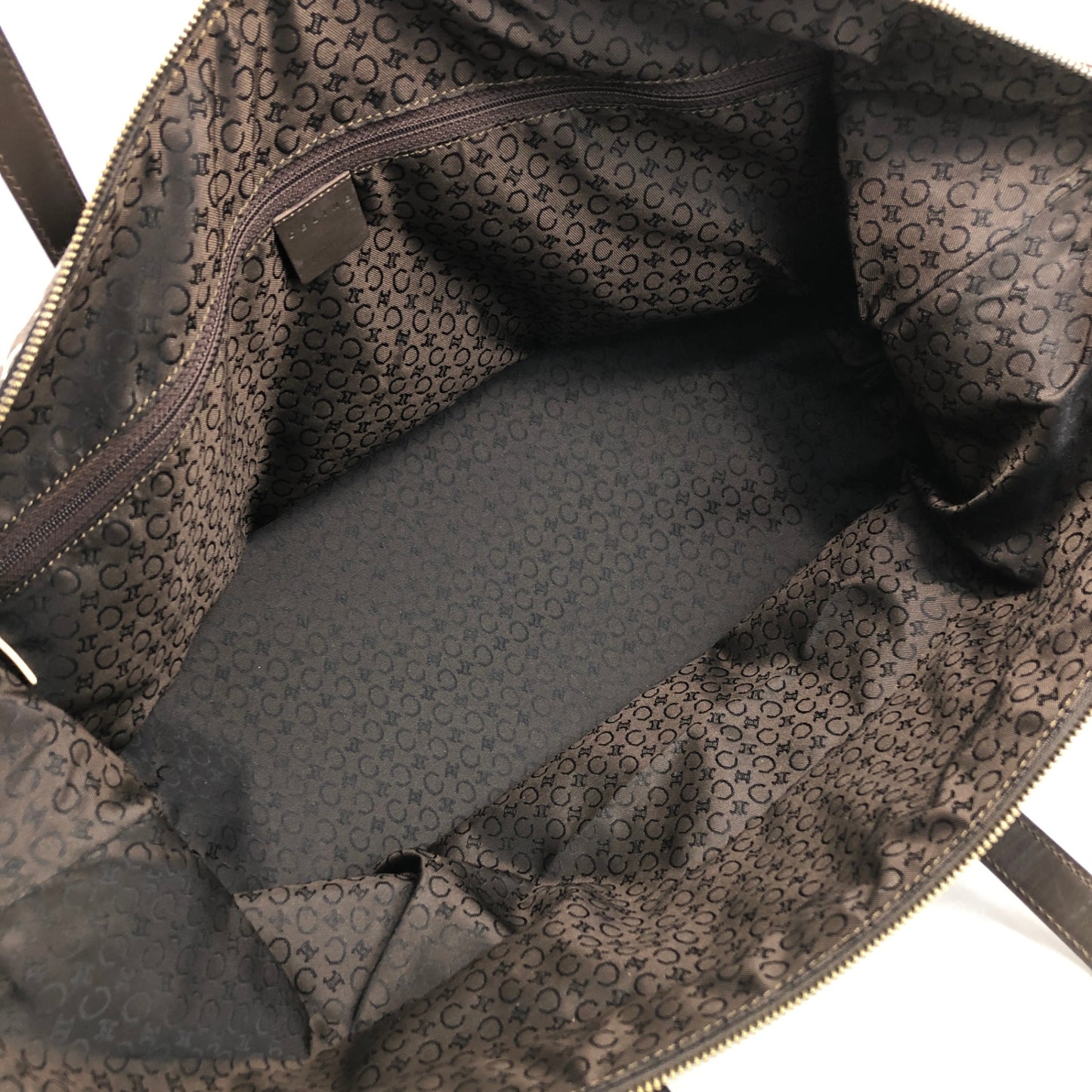 CELINE Macadam Handbag Boston bag Brown Vintage 7kve88
