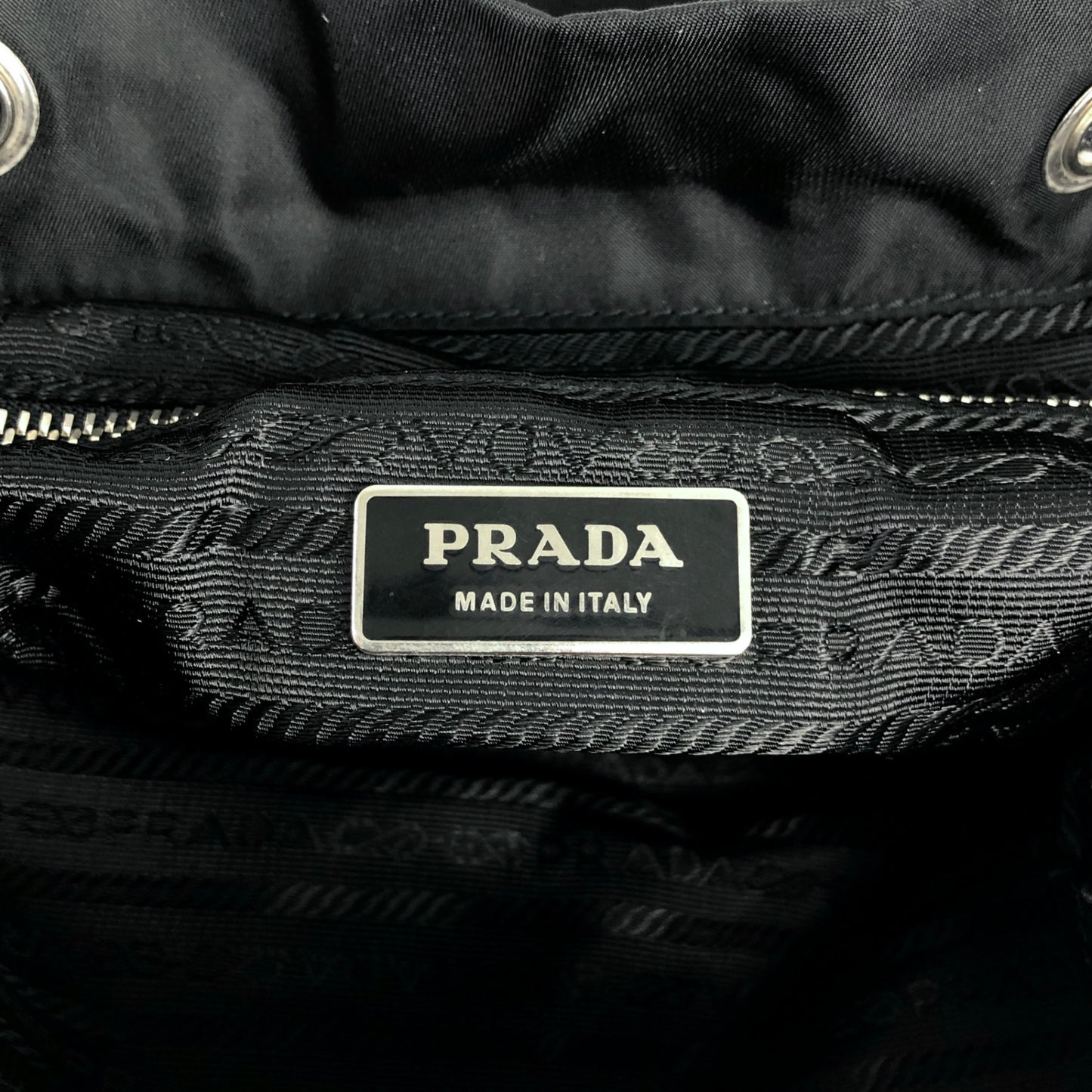 PRADA Triangle Logo Front Buckle Shoulder bag Black Vintage fkfvej