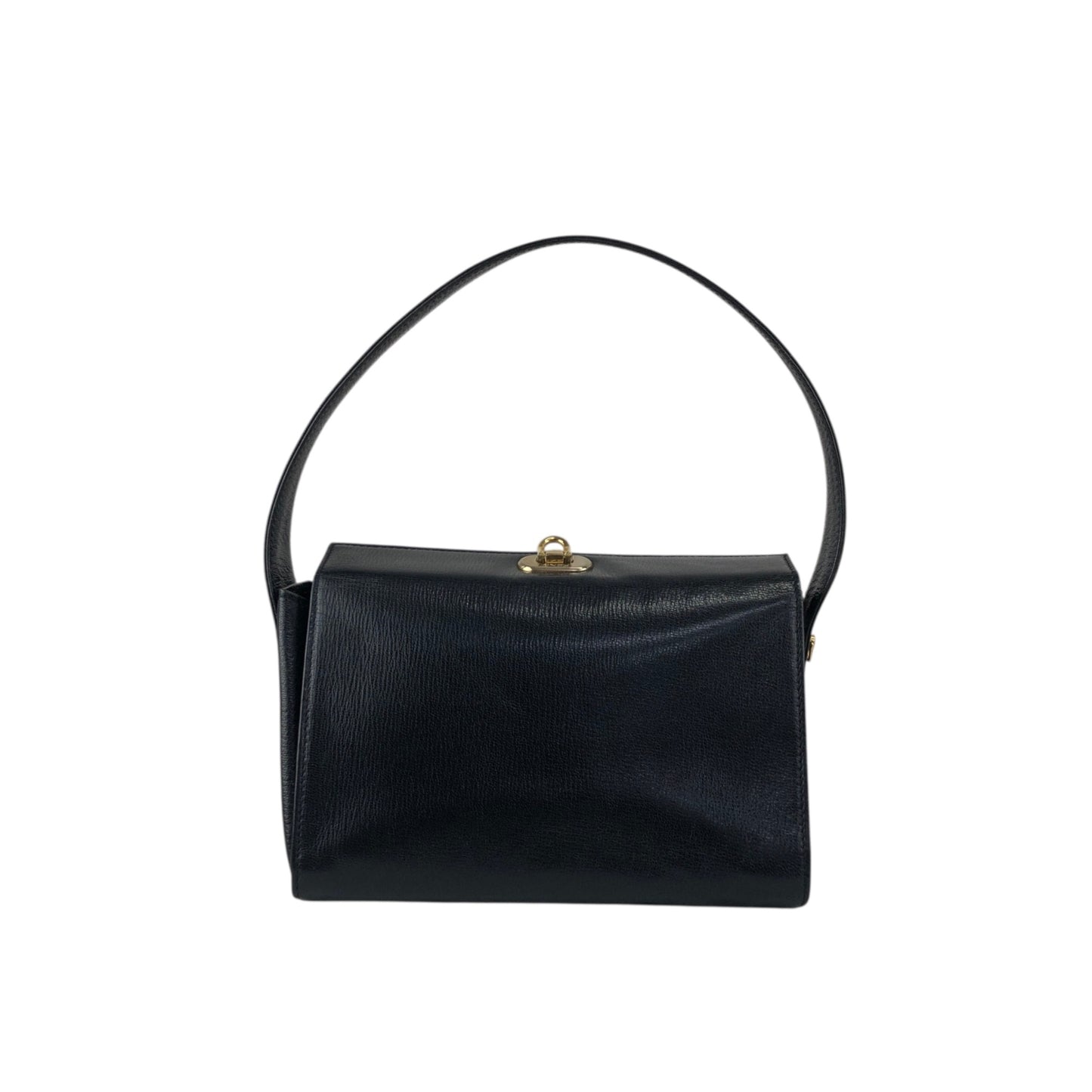 FENDI Logo Embossed Handbag Black Vintage yyxgsd