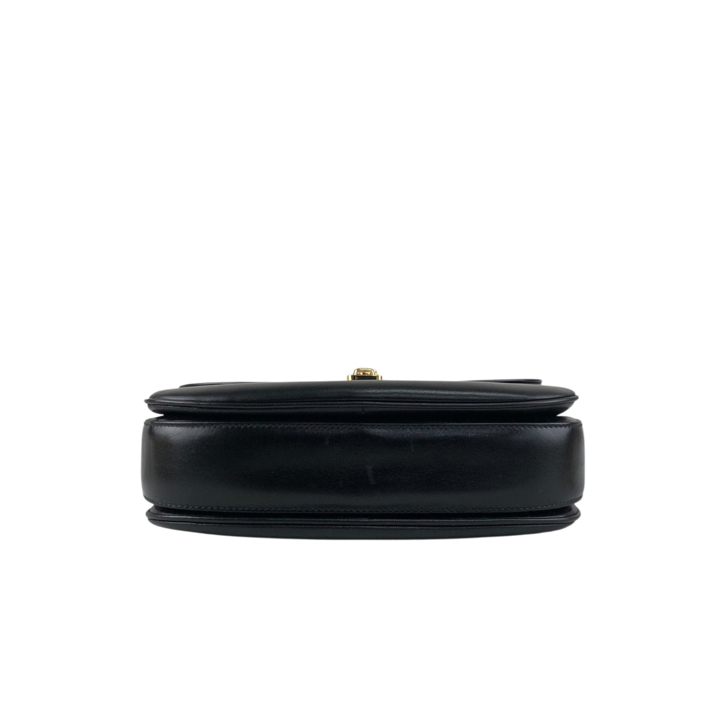 CELINE Blason Front Buckle Shoulder bag Black Vintage ery5dr
