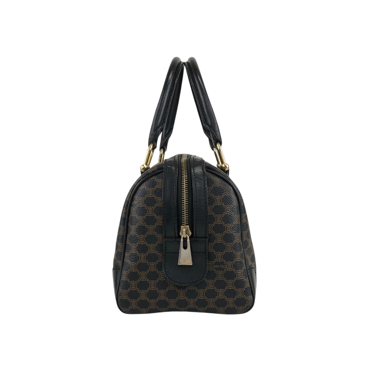 CELINE Macadam Blason Two-way Shoulder bag Boston bag Brown Vintage 5uamii