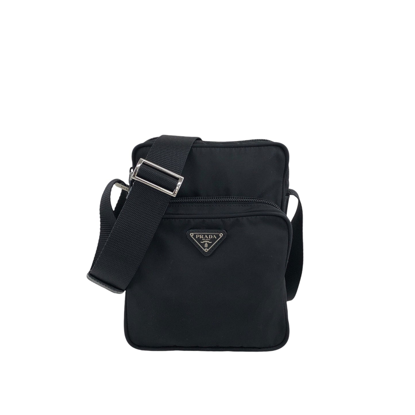 PRADA 三角形標誌單肩包 黑色 復古 6p7p3b