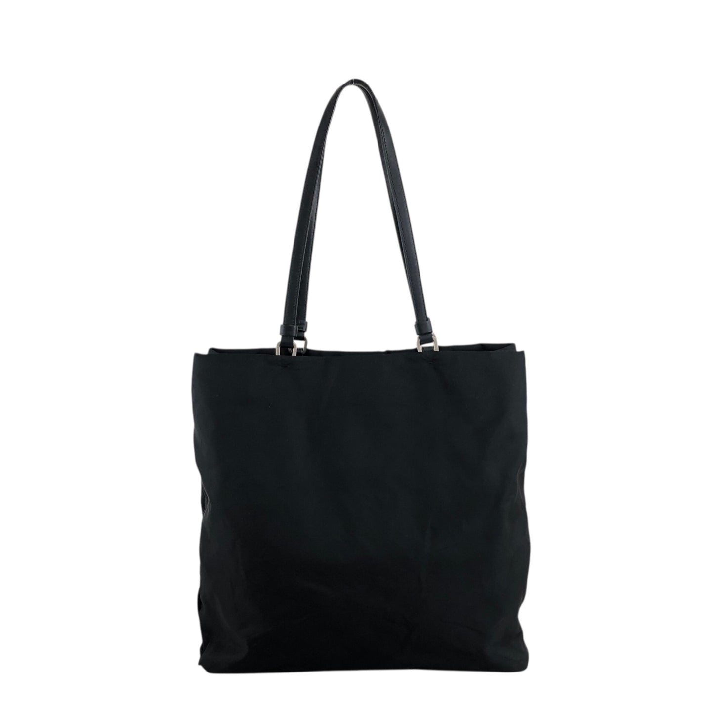 PRADA Triangle Logo Totebag Black Vintage hs4bb2