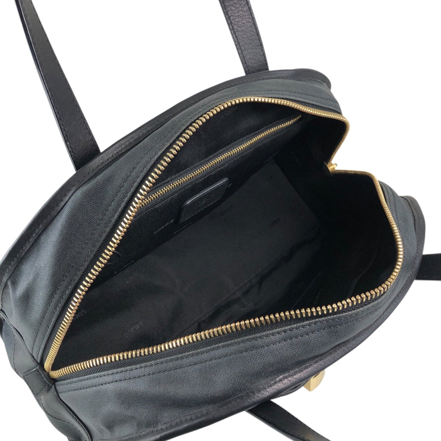 LOEWE Anagram Padlock Small Boston bag Handbag Black Vintage xazh3e