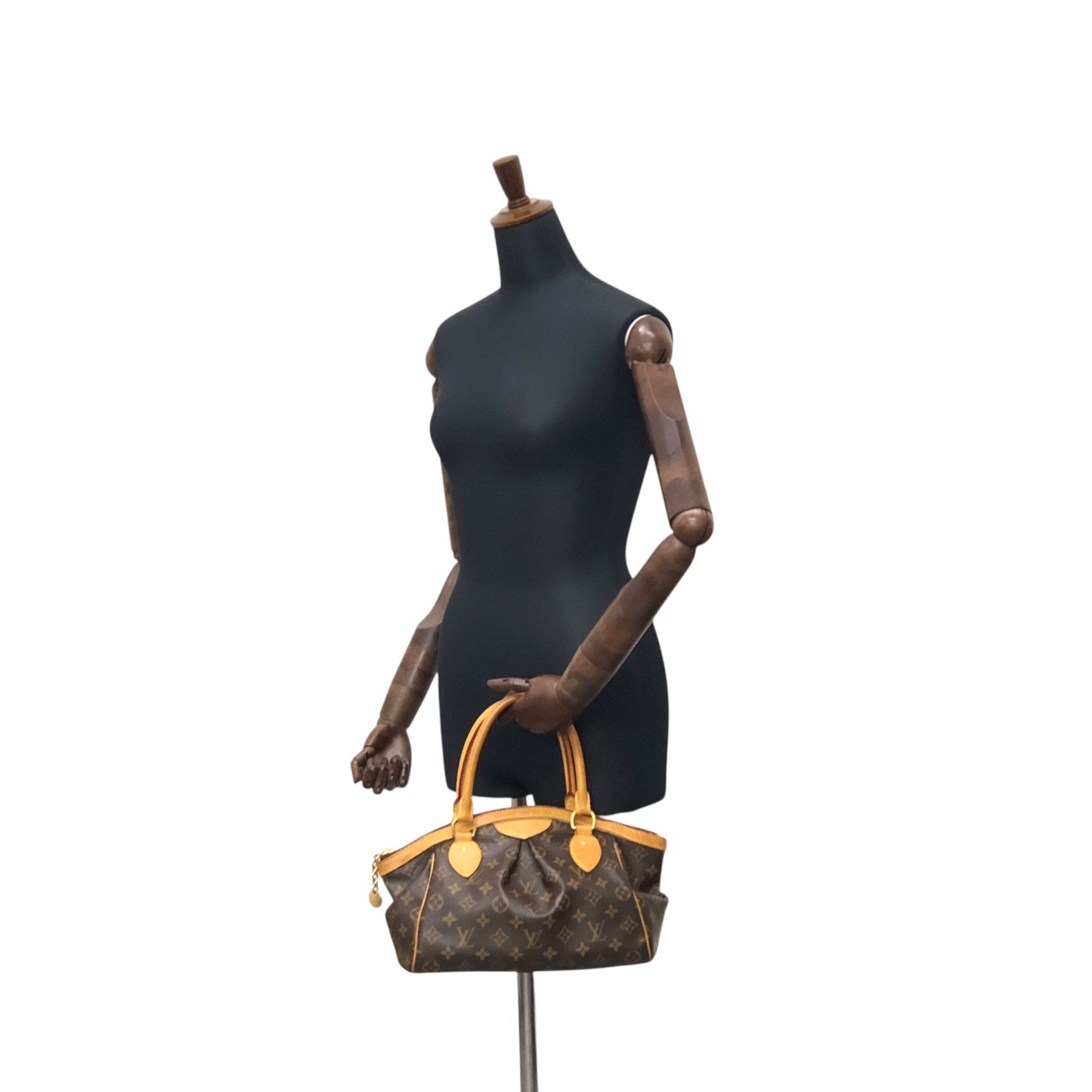 LOUIS VUITTON Monogram Handbag Brown Vintage v3t8ju
