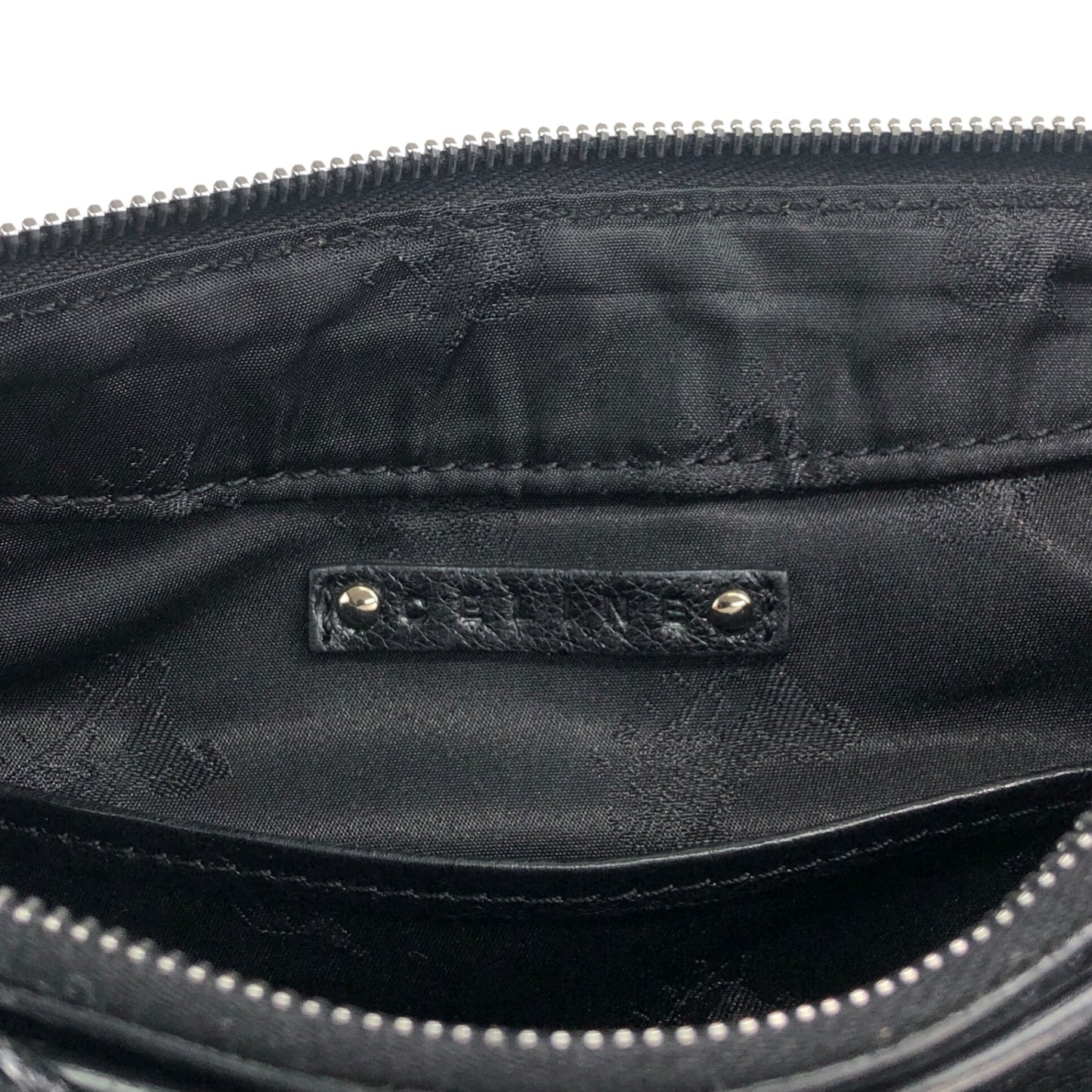 CELINE Horse Carriage Logo Handbag Hobobag Black Vintage hieixd