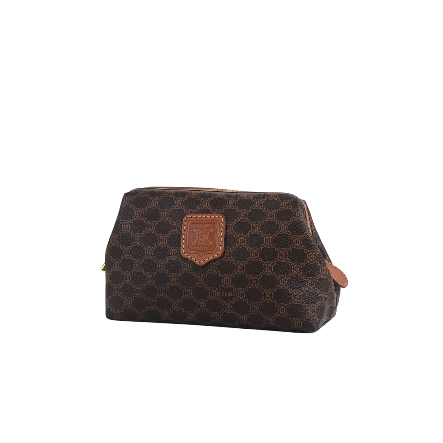 CELINE Macadam Blason Pouch Brown Vintage chci53