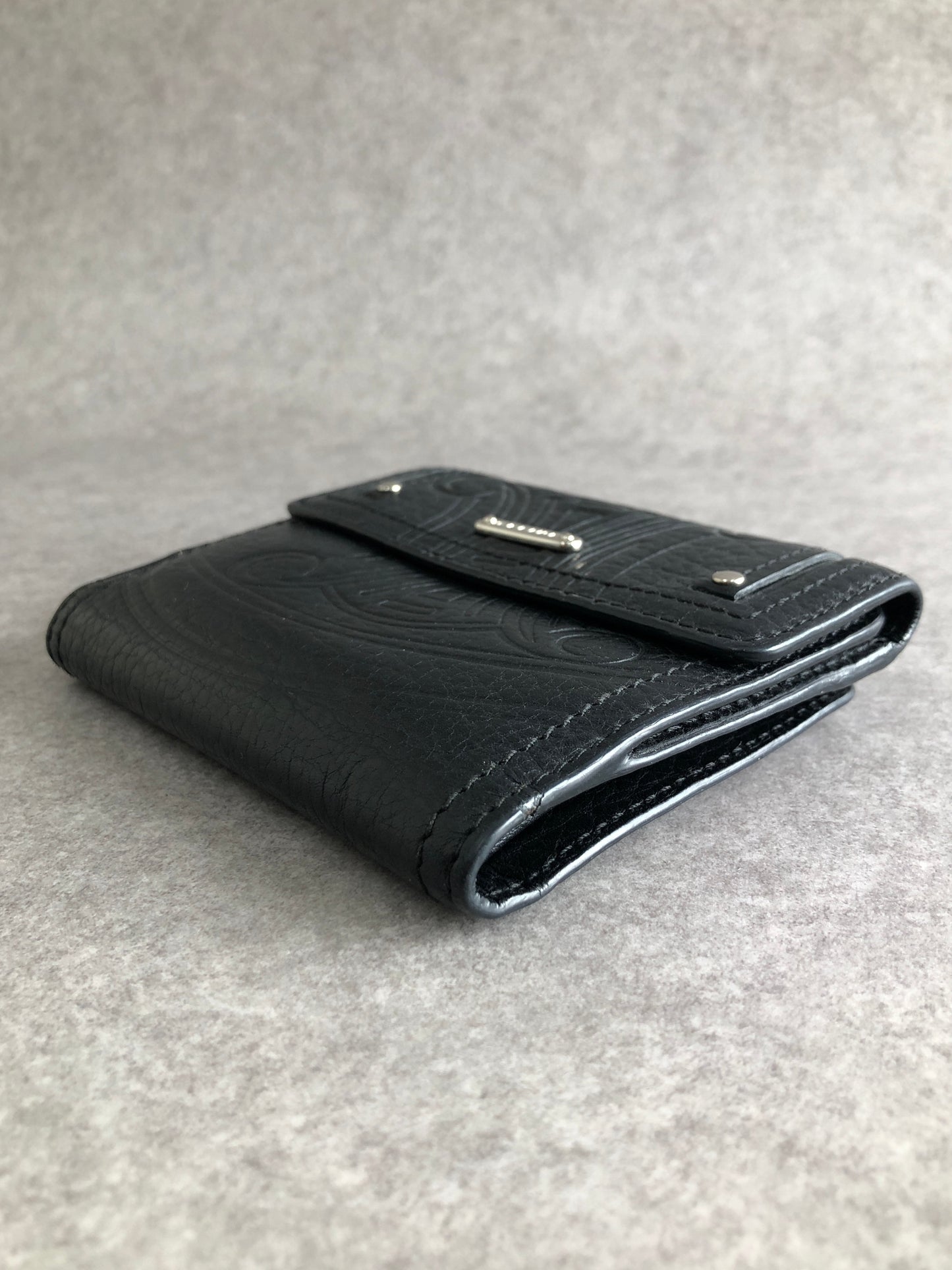 CELINE Blason Folded Wallet Black Vintage rd5jjk