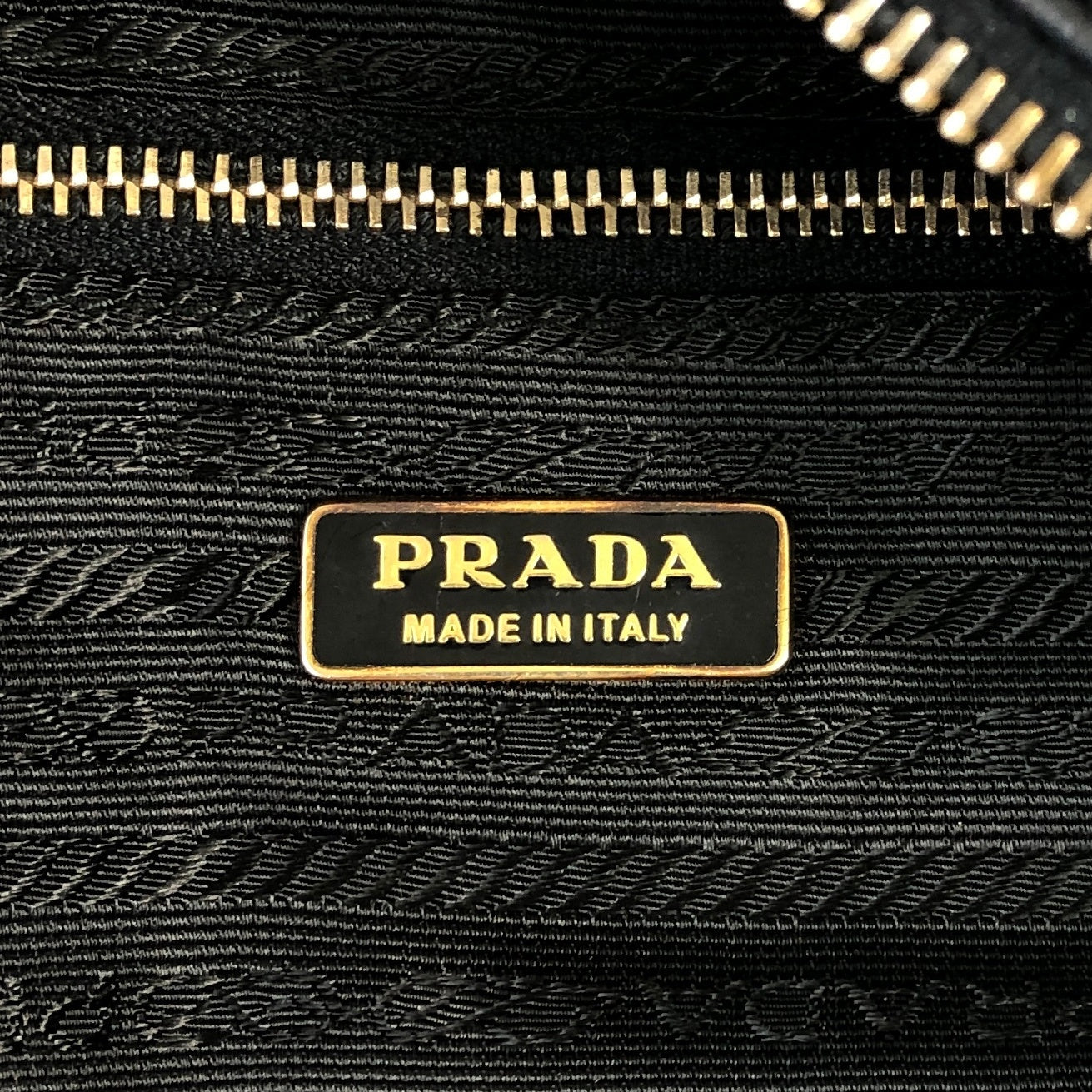 PRADA Padlock Handbag Black Vintage k84sjm