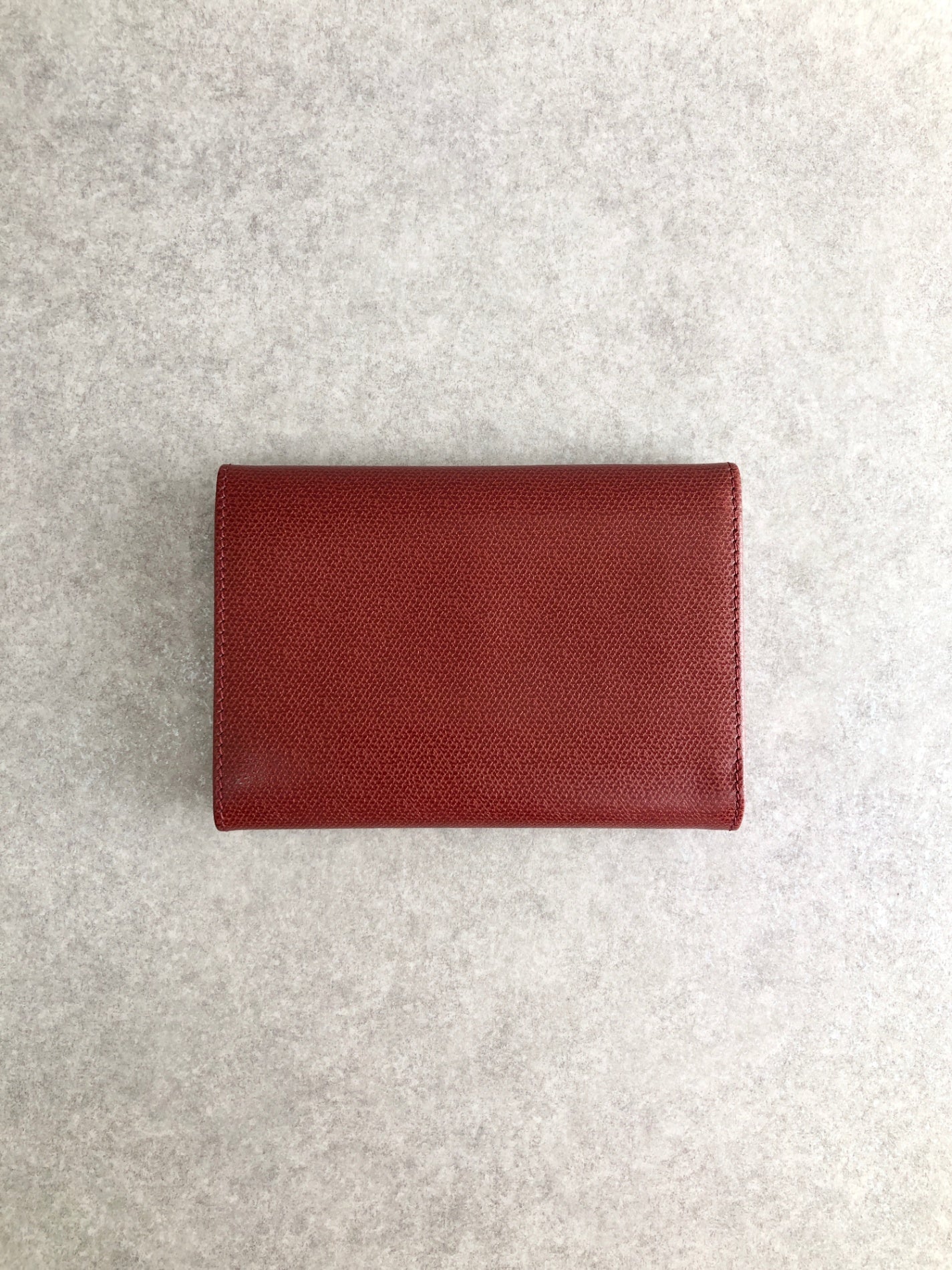 伊夫聖羅蘭 YSL 標誌金屬扣三折錢包 紅色復古 gs33ze
