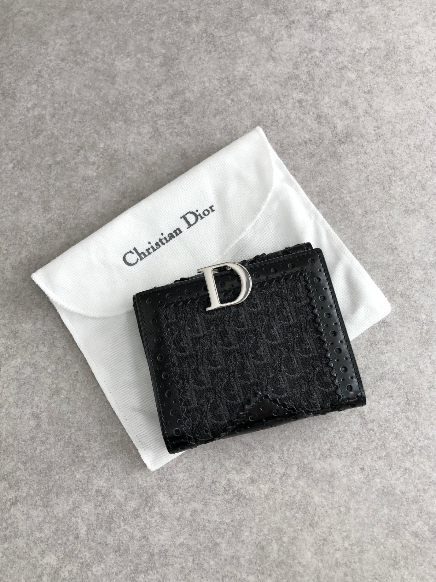 Christian Dior Street Chic Folded Wallet Black Vintage v8cfsw