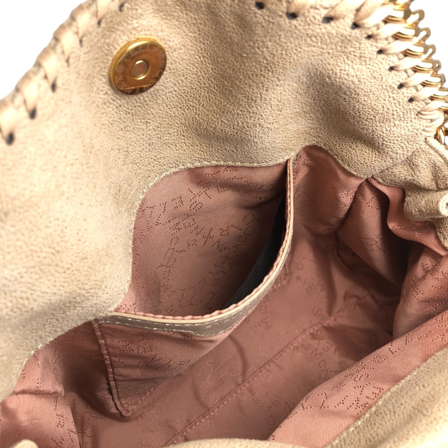 Stella McCartney Two-way Chain Handbag Shoulder bag Beige Vintage a347ka