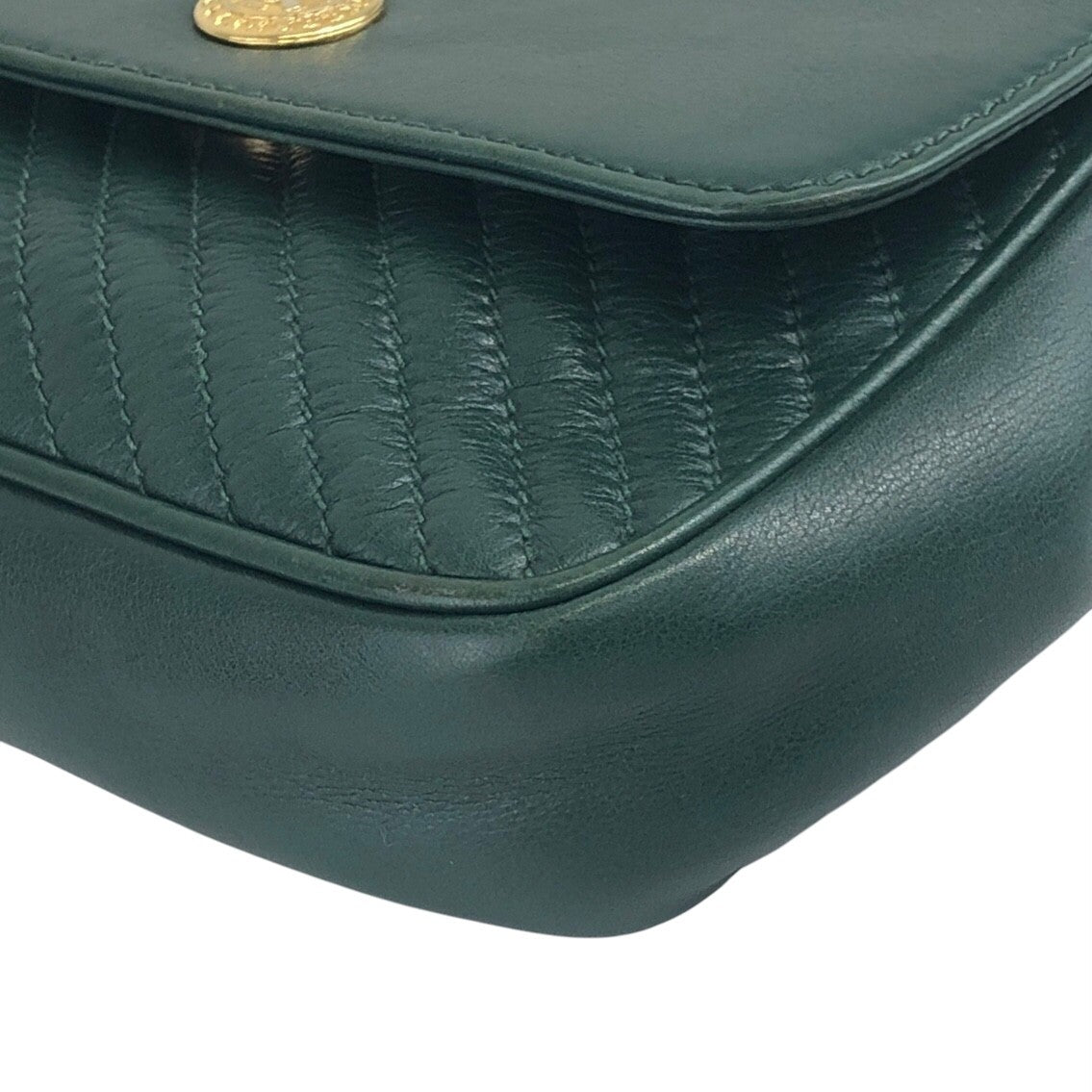 CELINE Triomphe Chain Shoulder bag Green Vintage tbw8uj