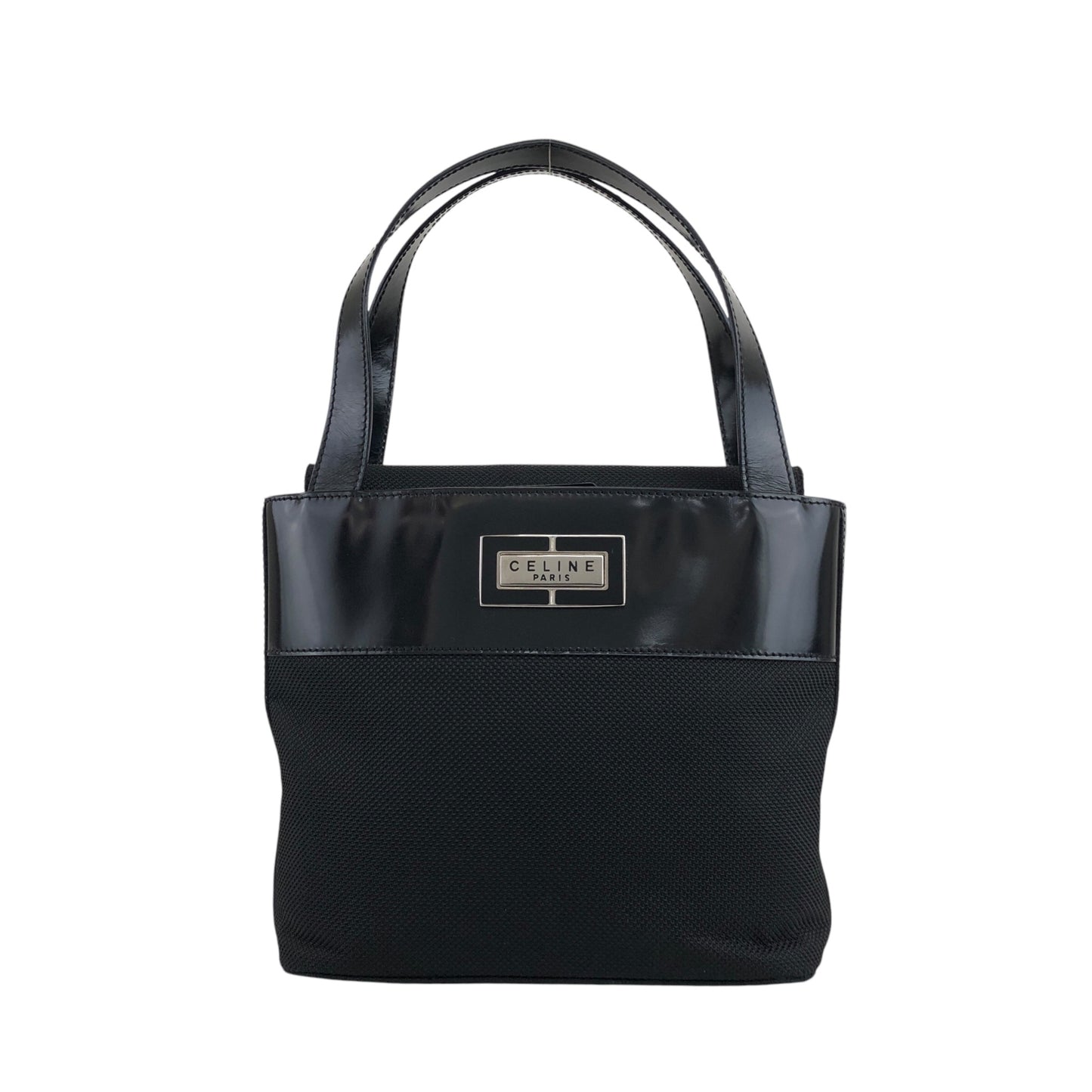 CELINE Logo Handbag Black Vintage vzeeur