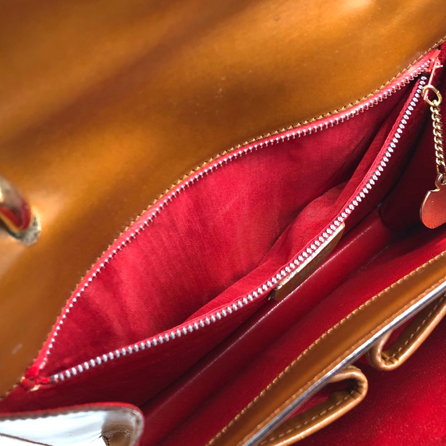CELINE Horse Bit Handbag Brown Vintage w8t6ny