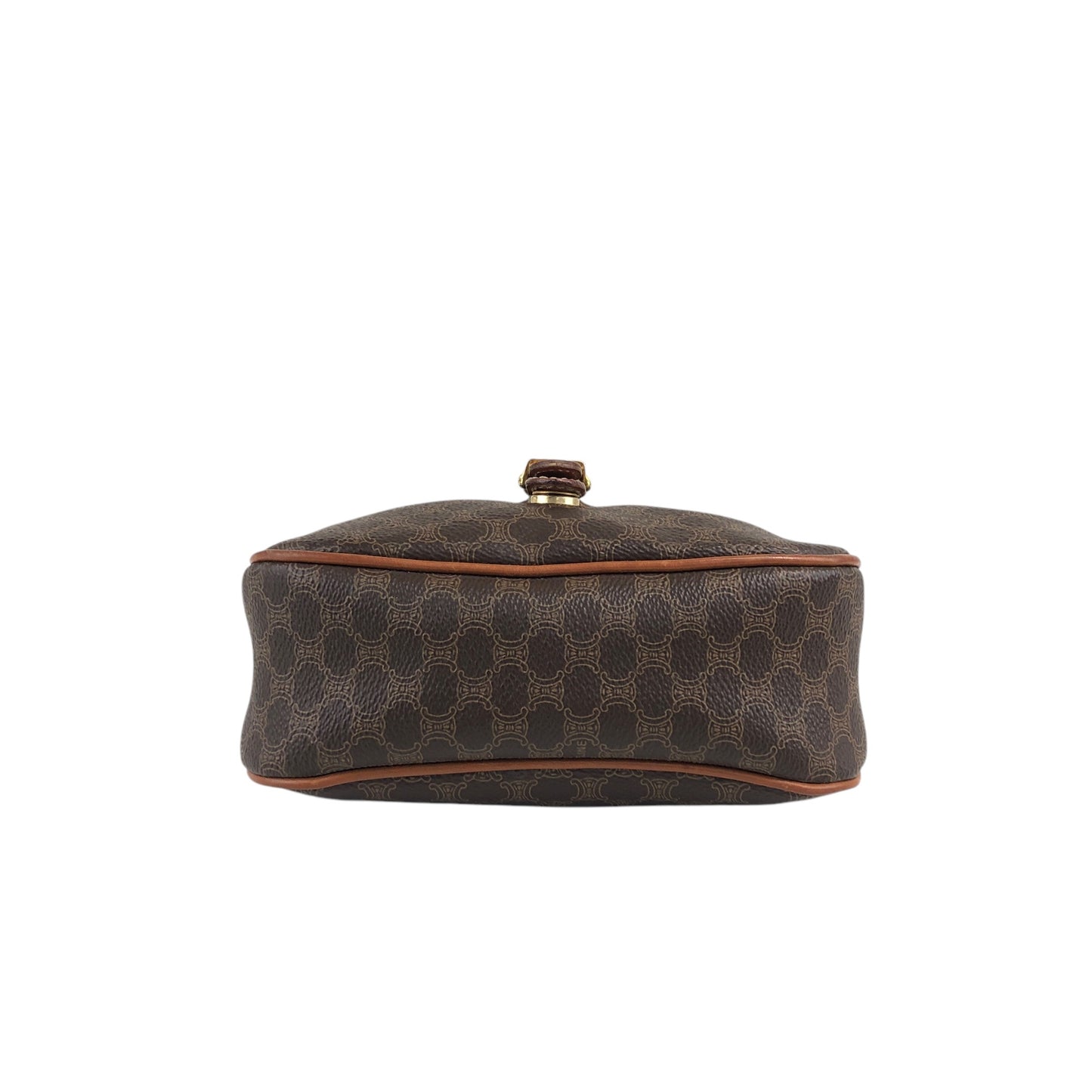 CELINE Macadam Blason Front Buckle Shoulder bag Brown Vintage msur28