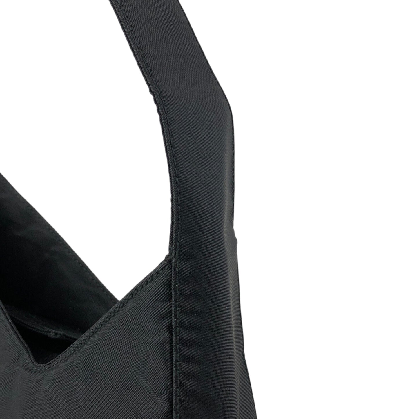 PRADA Tessuto Triangle Logo Small Handbag Black Vintage 5aczat