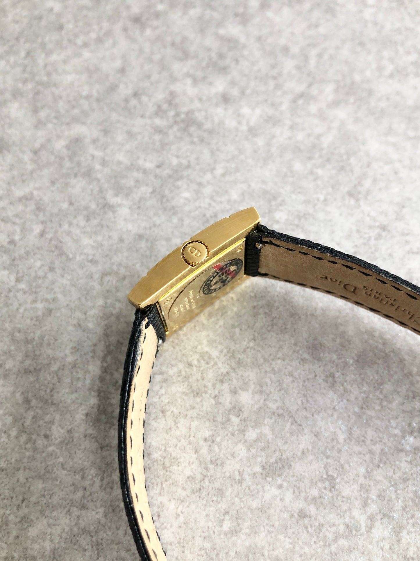 Christian Dior Cannage Quartz Watch Black d82-150 Vintage jbaiuk
