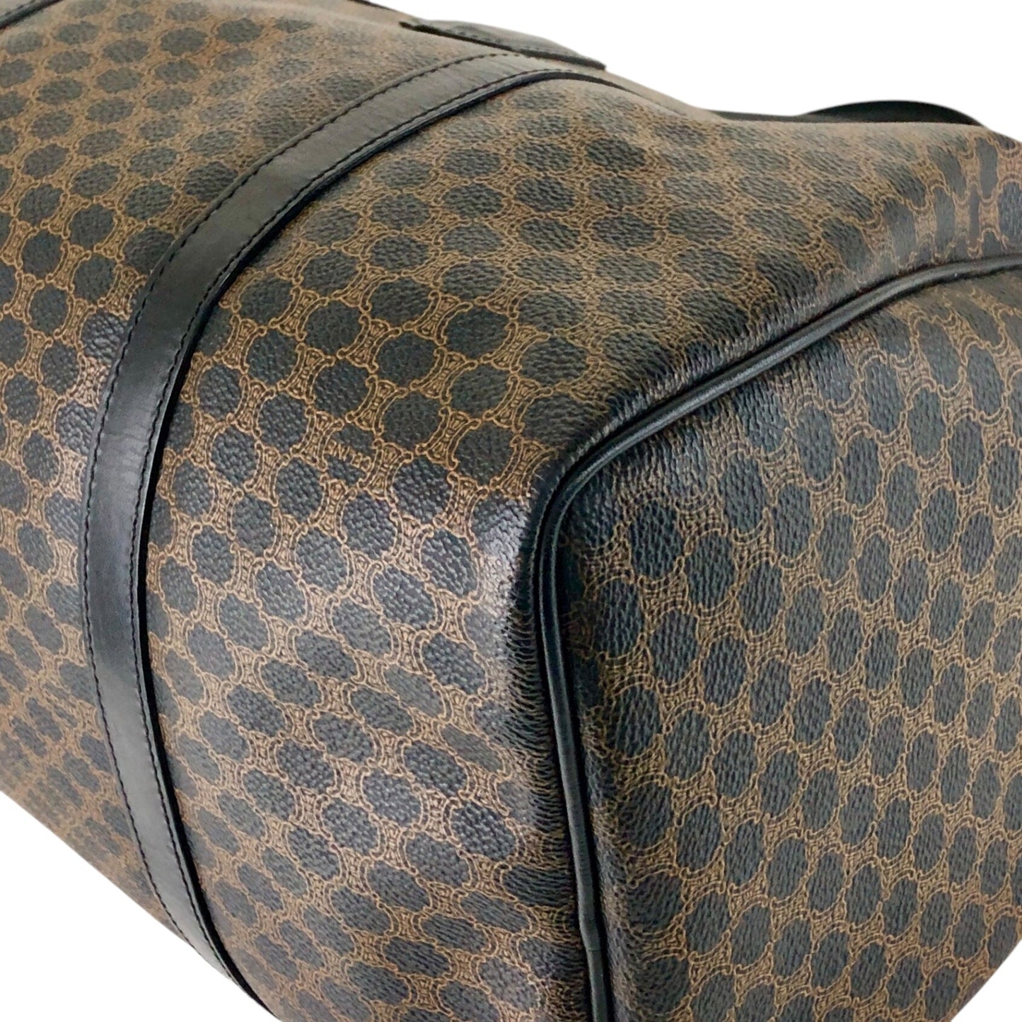 CELINE Macadam Blason Handbag Boston bag Black Vintage ibfr5i