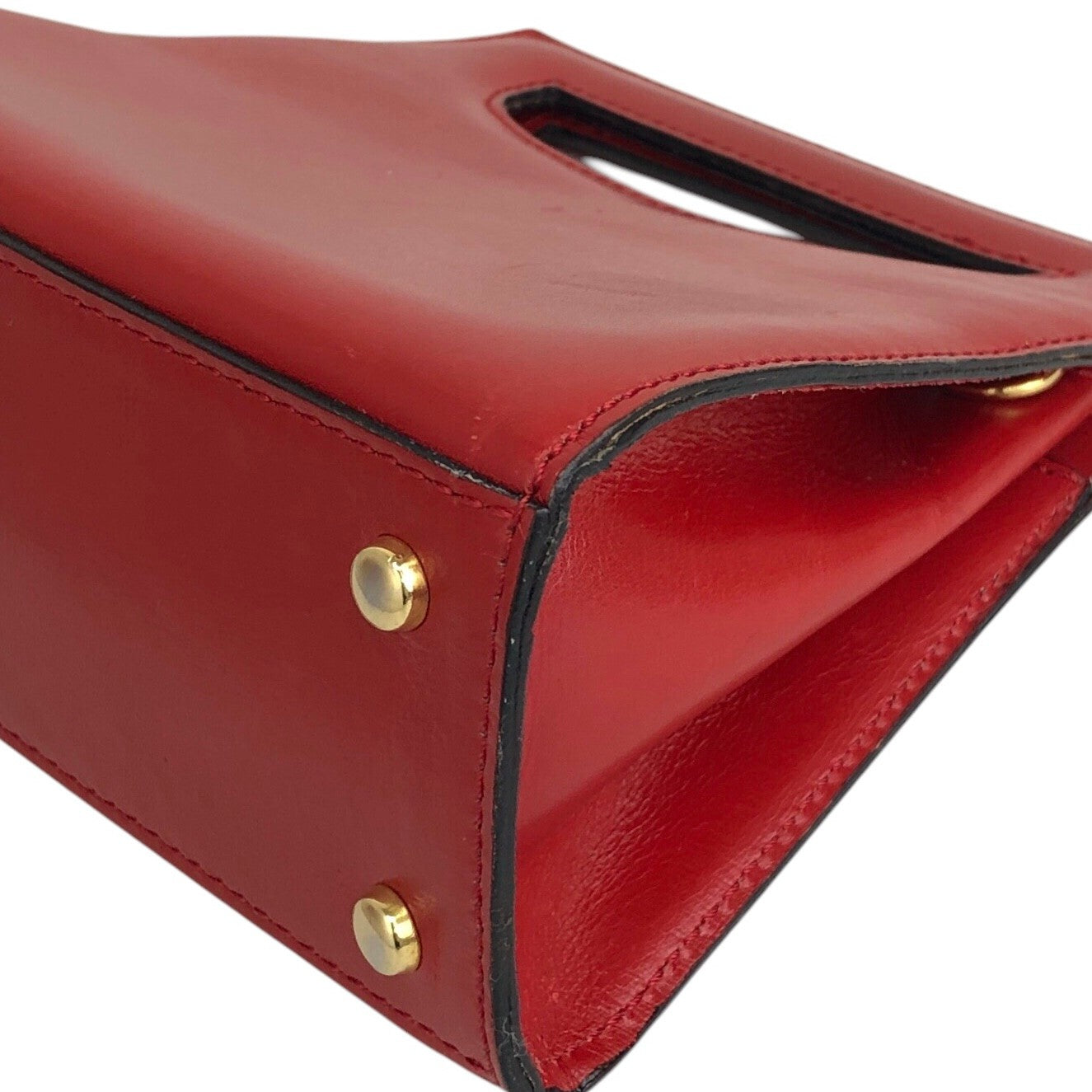 CELINE Two-way Handbag Shoulder bag Red Vintage 23vmug