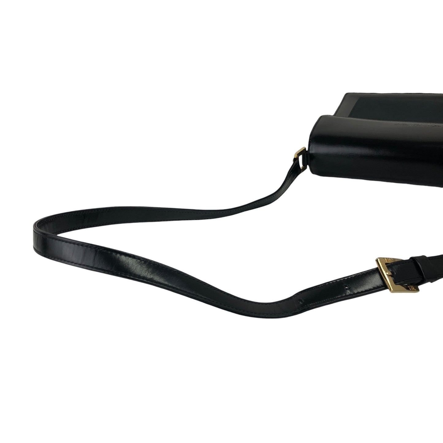 Yves Saint Laurent Logo Shoulder bag Black Vintage stwefg