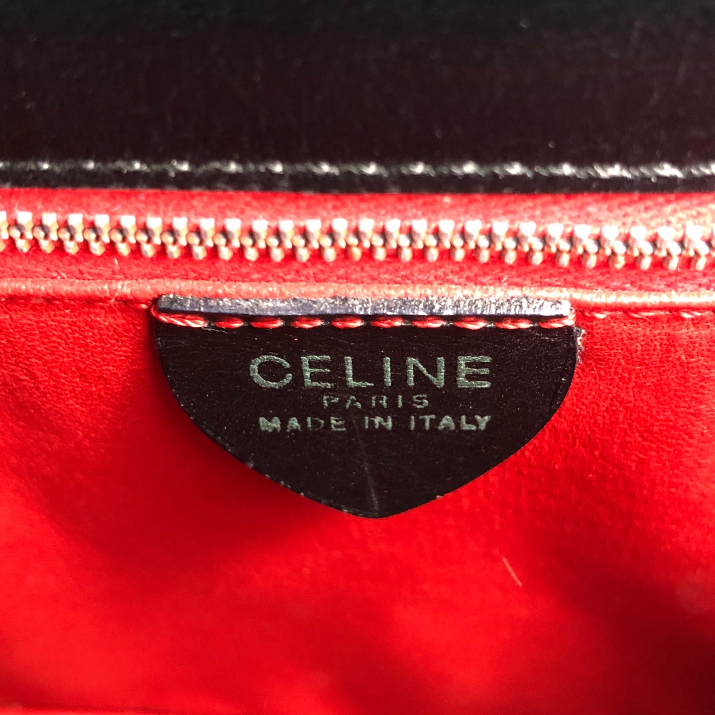 CELINE Medal Motif Handbag Black Vintage tgv7x5