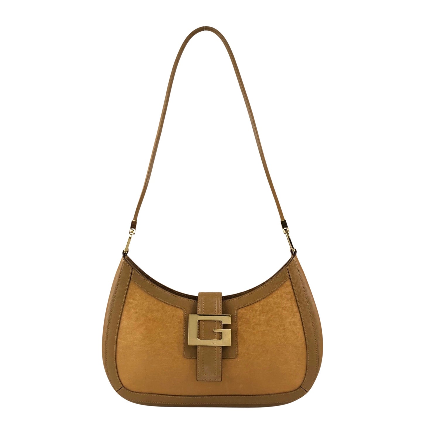 GUCCI Logo Buckle Shoulder bag Brown Vintage hry8in