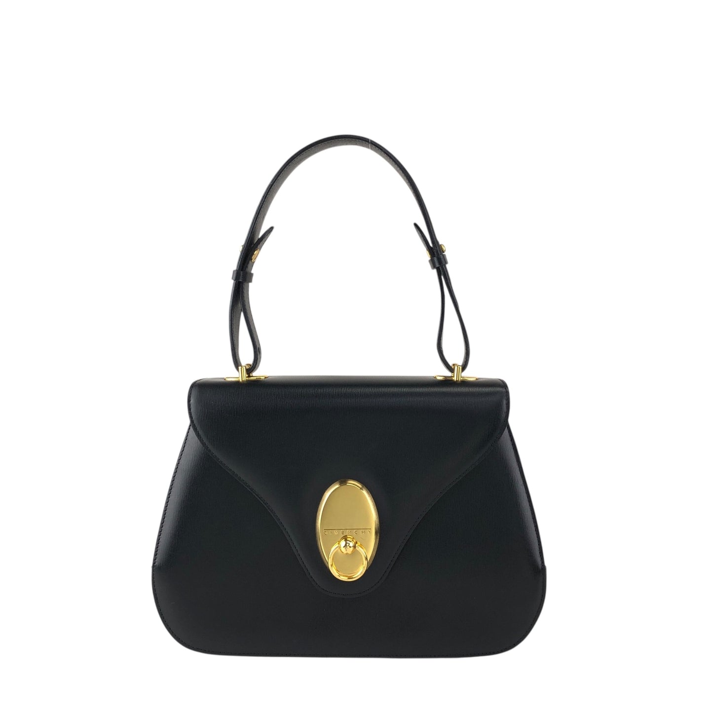 GIVENCHY Gancini Top Handle Handbag Black Vintage 3pv2af
