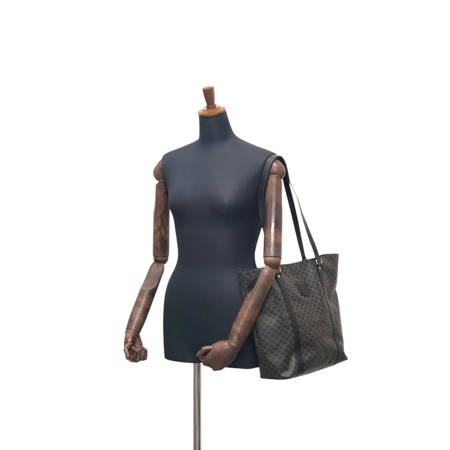 CELINE Macadam Blason Shoulder bag Totebag Black Vintage kxsx5u