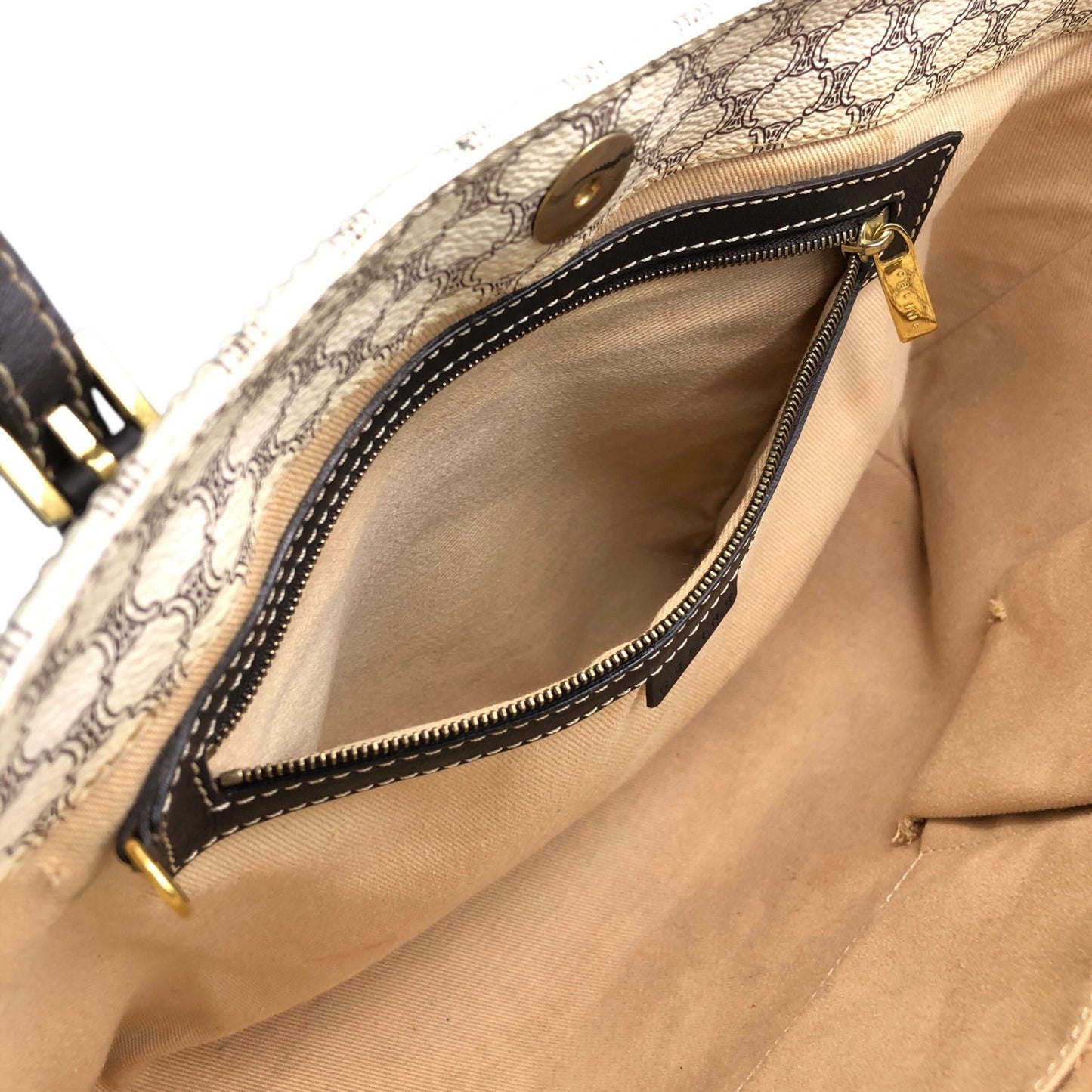 CELINE Macadam Totebag White Vintage 24apda