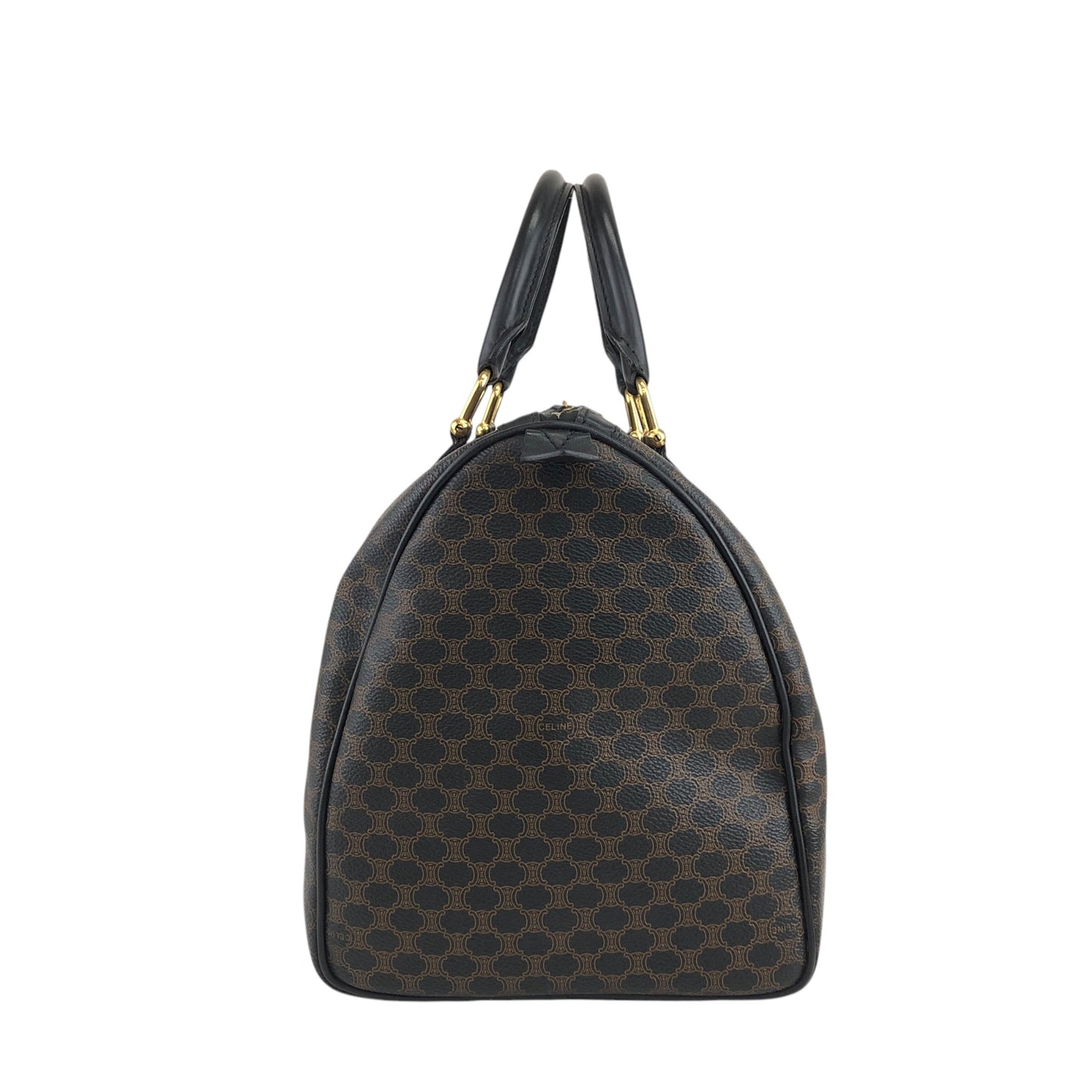 CELINE Macadam Blason Handbag Boston bag Black Vintage ibfr5i