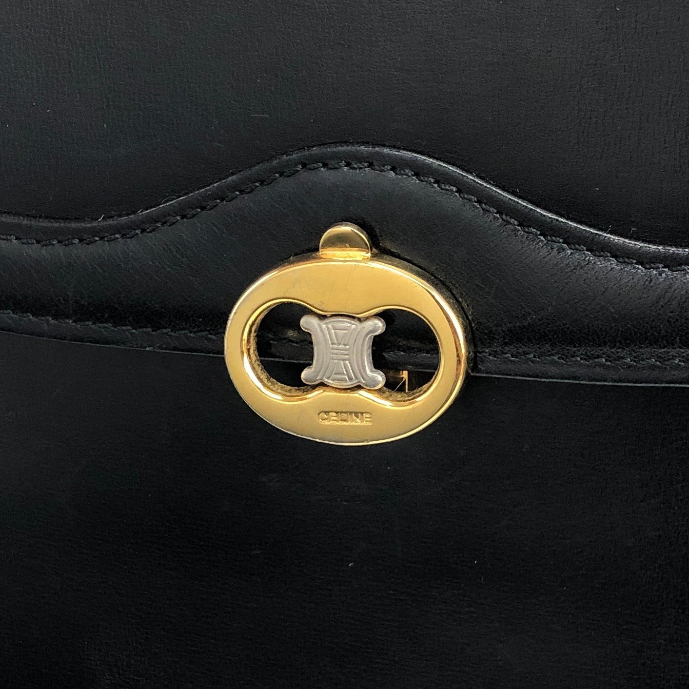 CELINE Blason Shoulder bag Black Vintage zfryrd