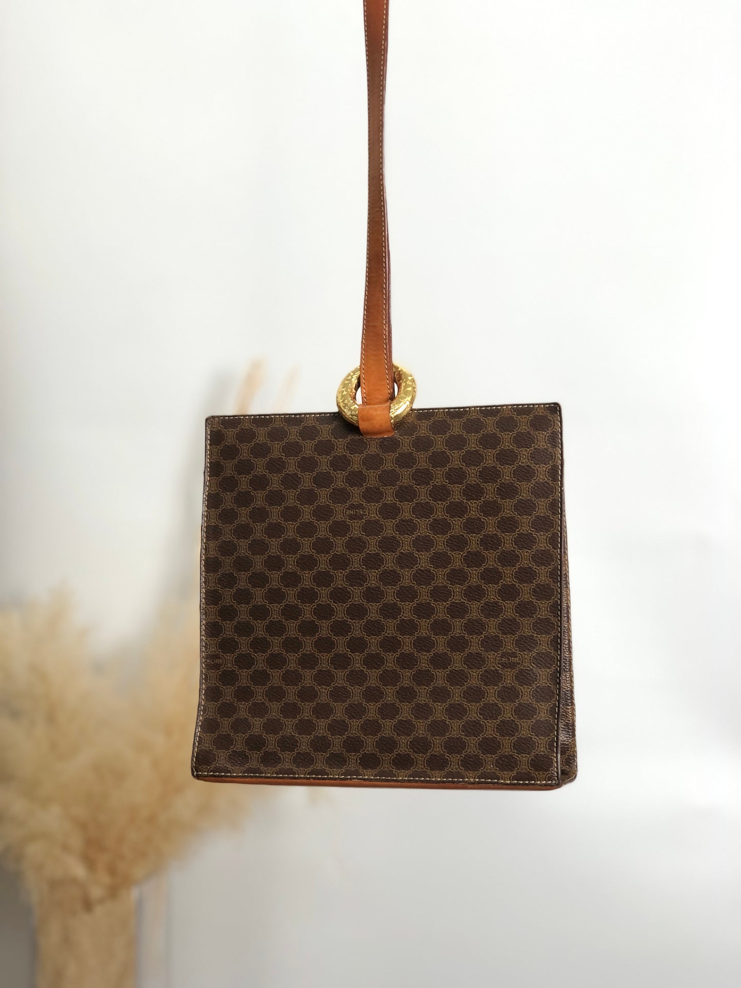 CELINE Macadam Starball Shoulder bag Brown Vintage nkgcwh