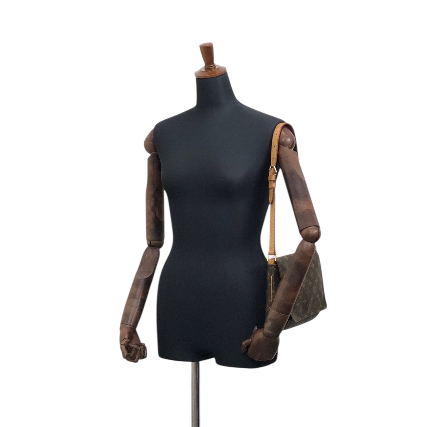 LOUIS VUITTON Monogram Shoulder bag Brown Vintage hhd3ec
