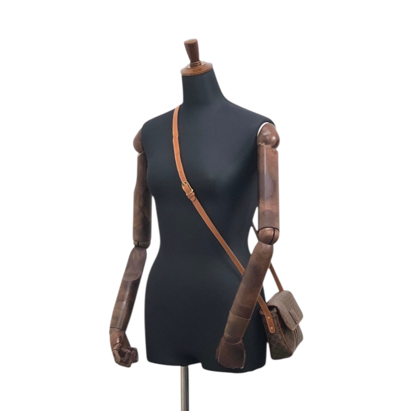 CELINE Macadam Blason Shoulder bag Brown Vintage 2d8taf