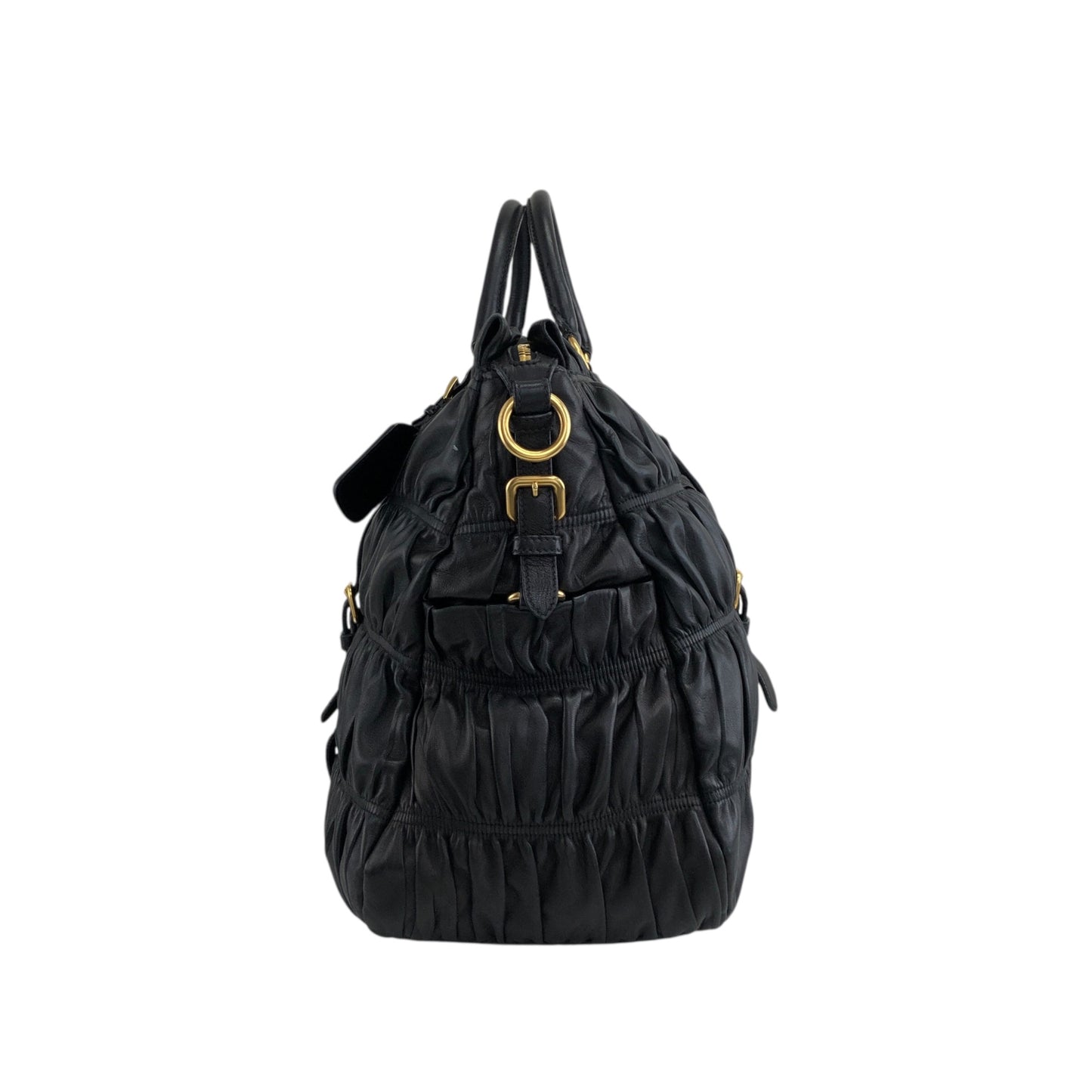 PRADA Logo Two-way Handbag Shoulder bag Black Vintage u8sukf