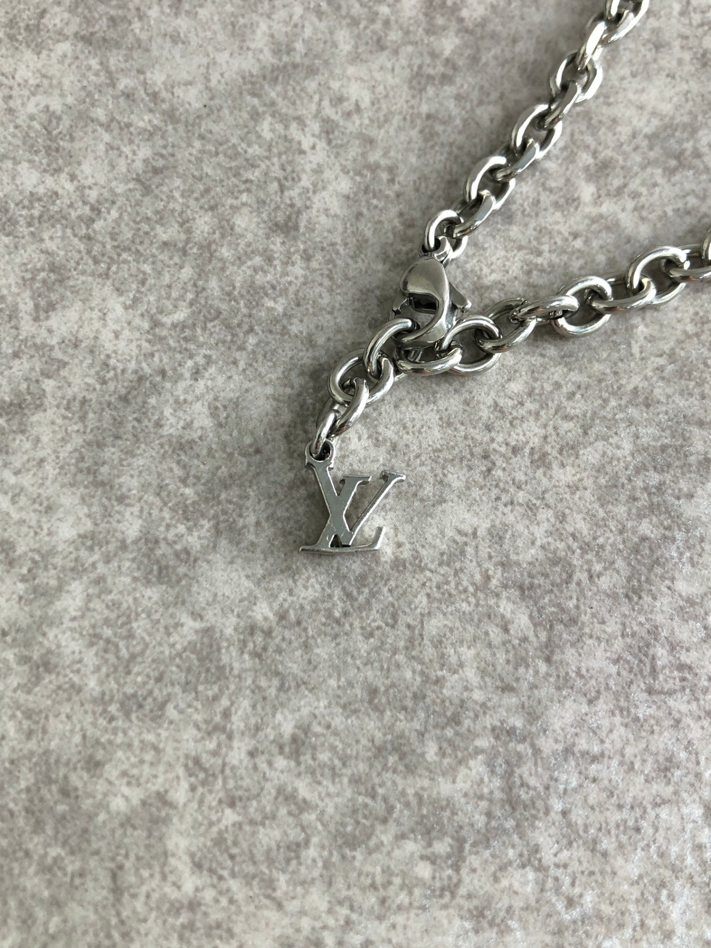 LOUIS VUITTON Monogram Bracelet Silver M00681 Vintage 2cv57e