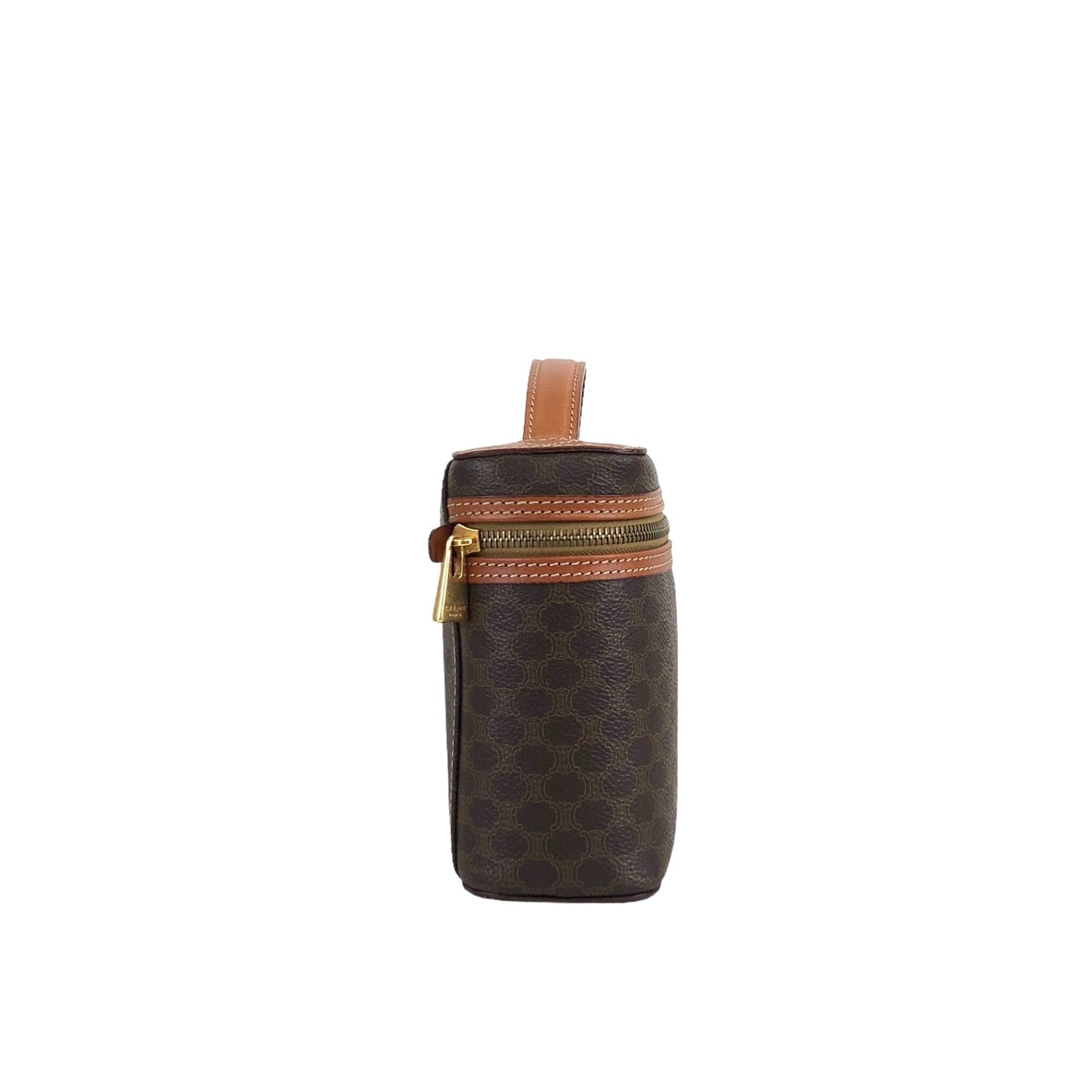 CELINE Macadam Blason Handbag Vanity bag Brown Vintage vekvc3