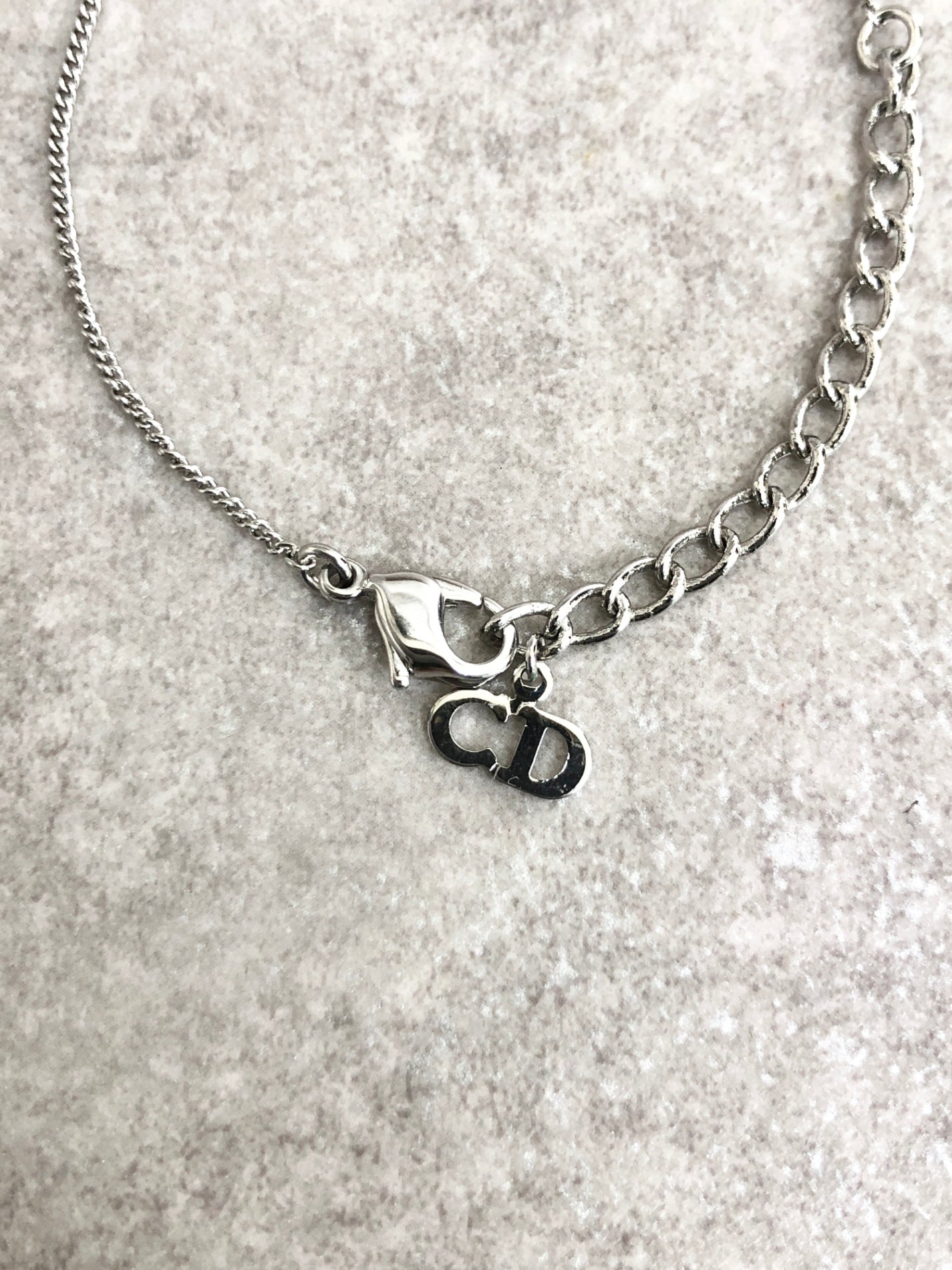 Christian Dior 標誌圖案手鍊 銀色 復古 absmmc