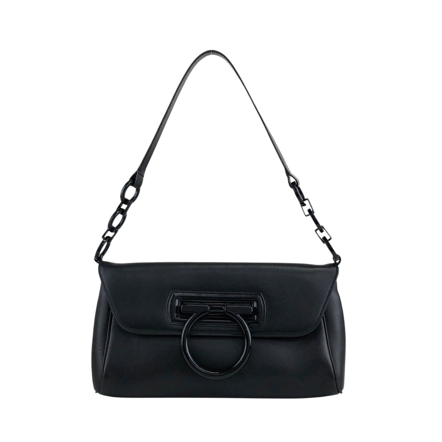 Salvatore Ferragamo Gancini 單肩包 Hobobag 黑色 復古 5vrh26