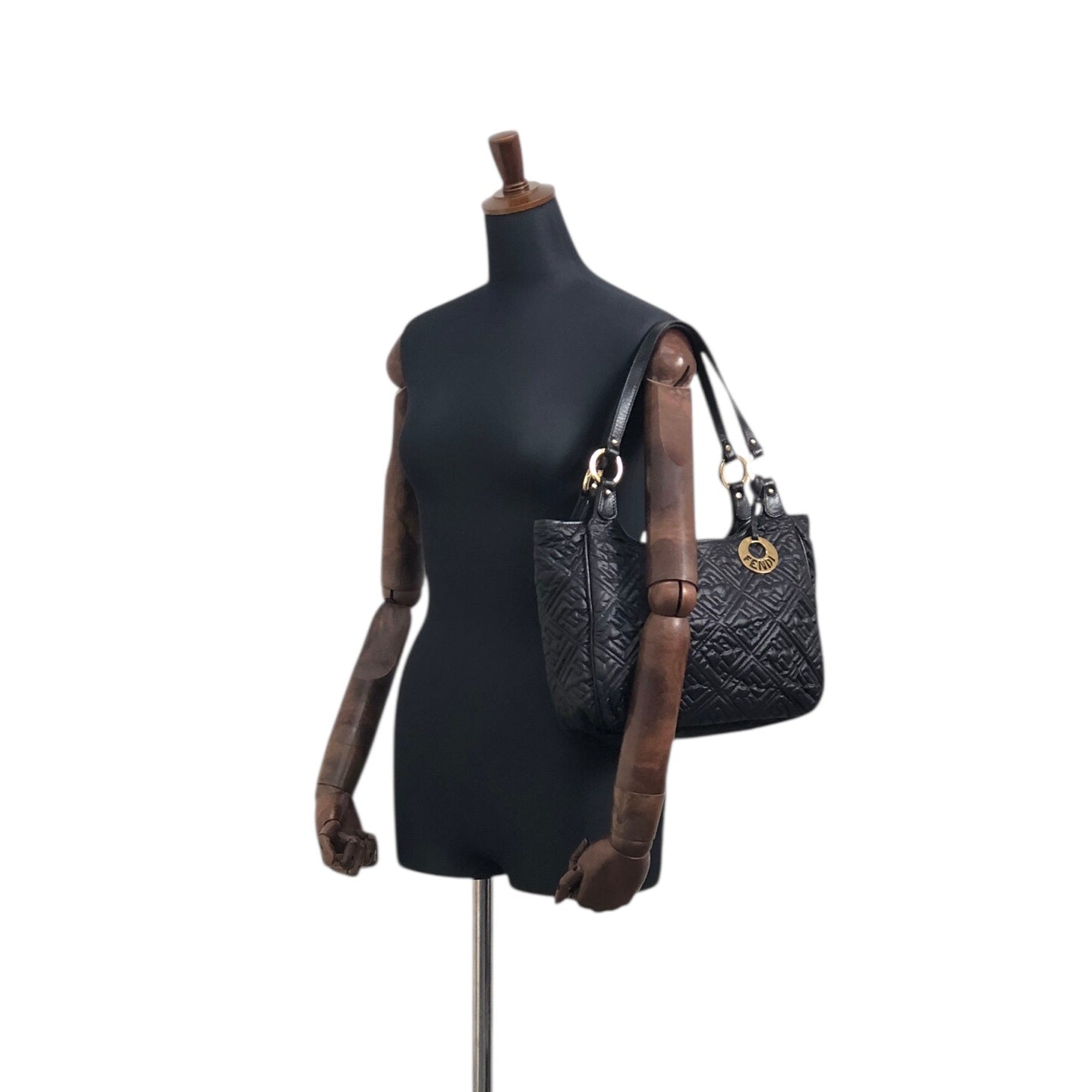 FENDI Logo Totebag Black Vintage nrjvhv