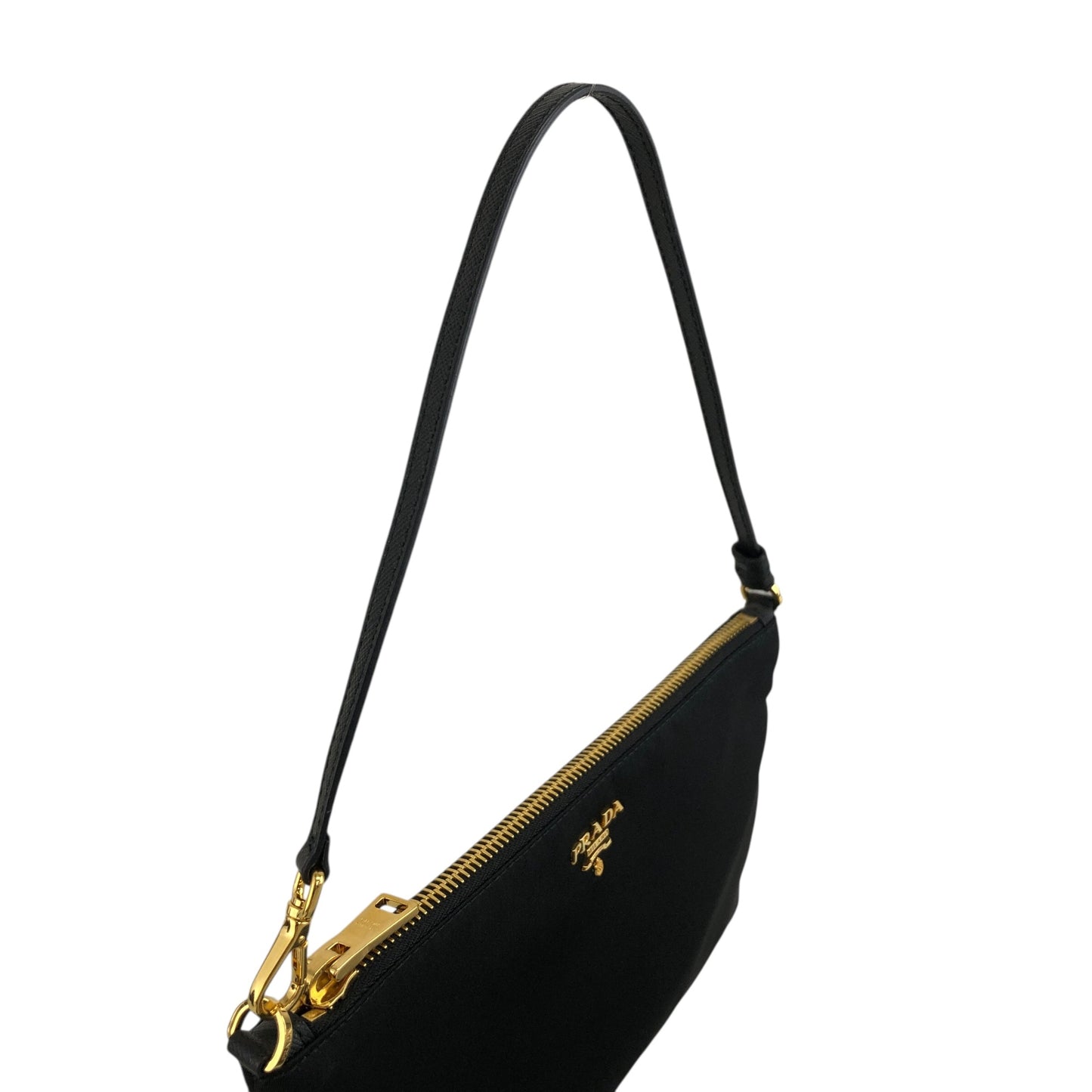PRADA Logo Shoulder bag Black Vintage w5h4j5