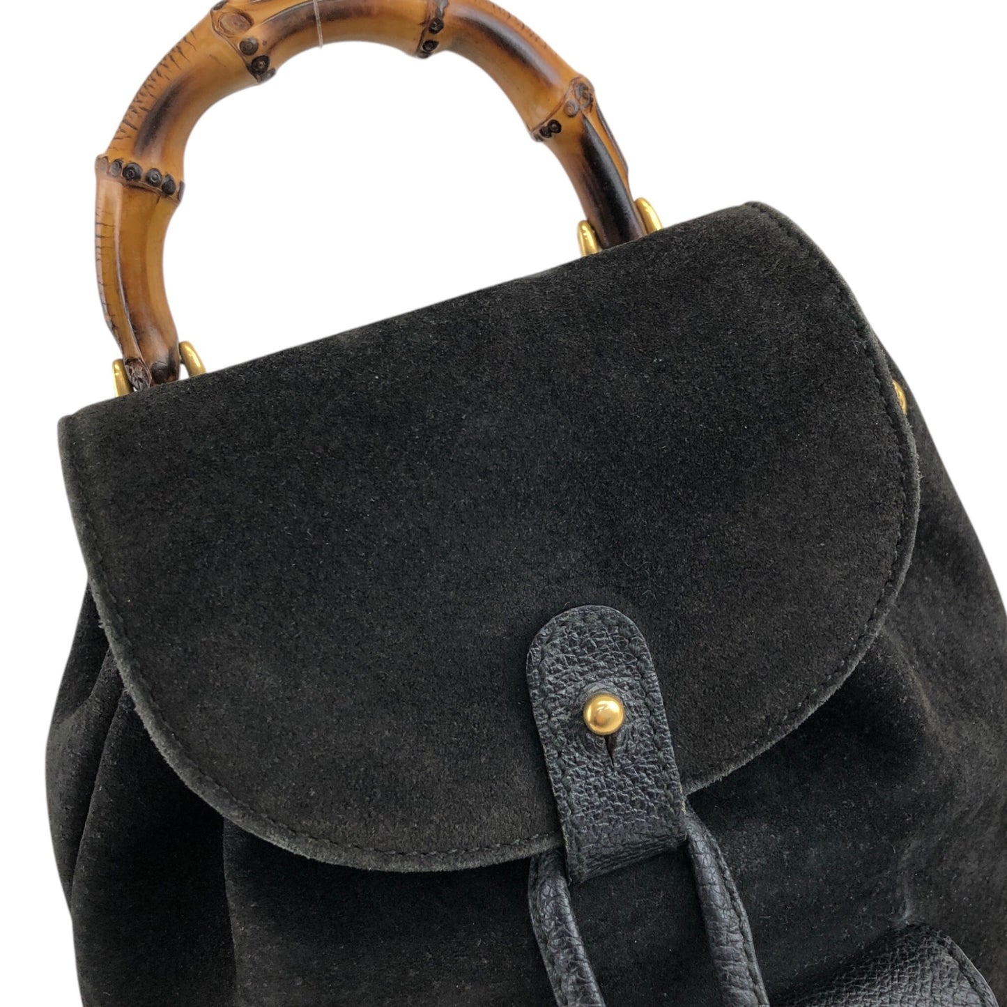 GUCCI Bamboo Backpack Black Vintage sb5ikr