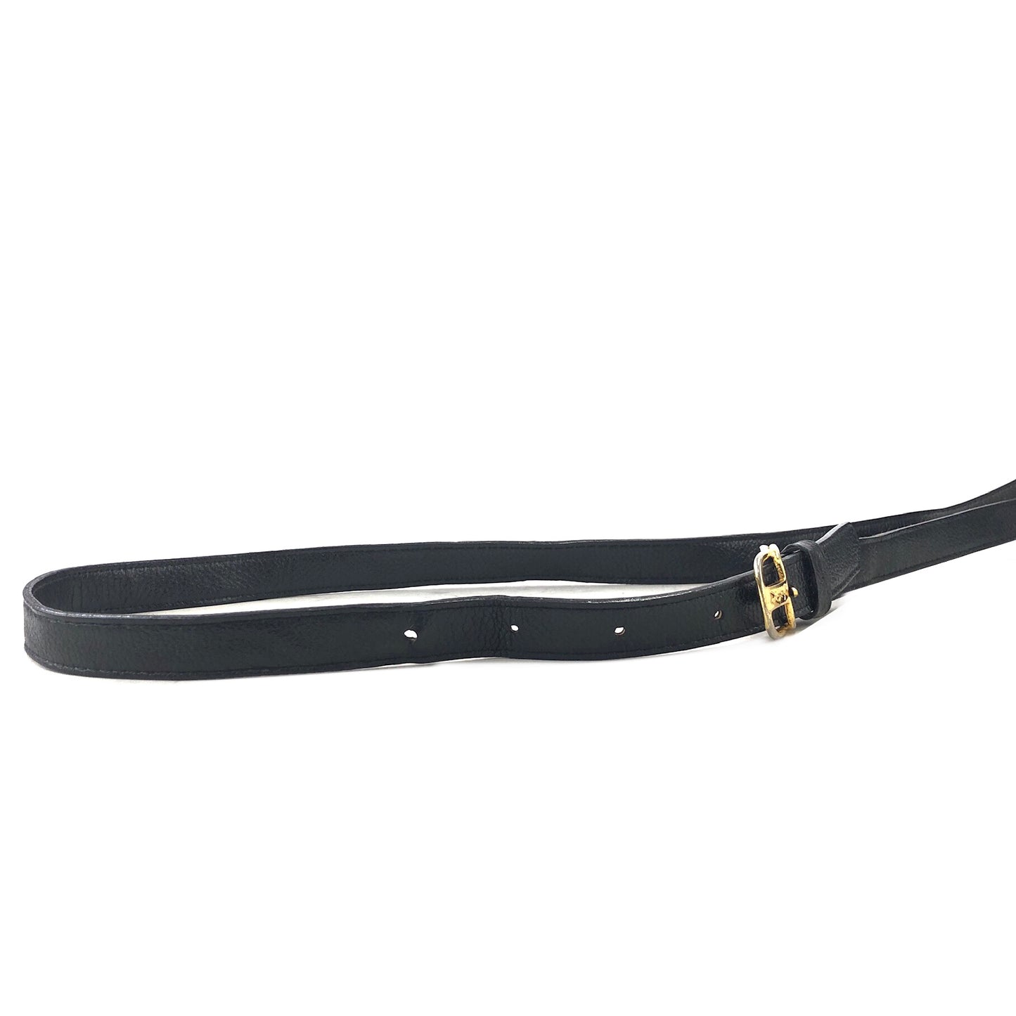 Yves Saint Laurent YSL Logo Leather Drawstring Crossbody Shoulder bag Black Vintage 6uy7tz