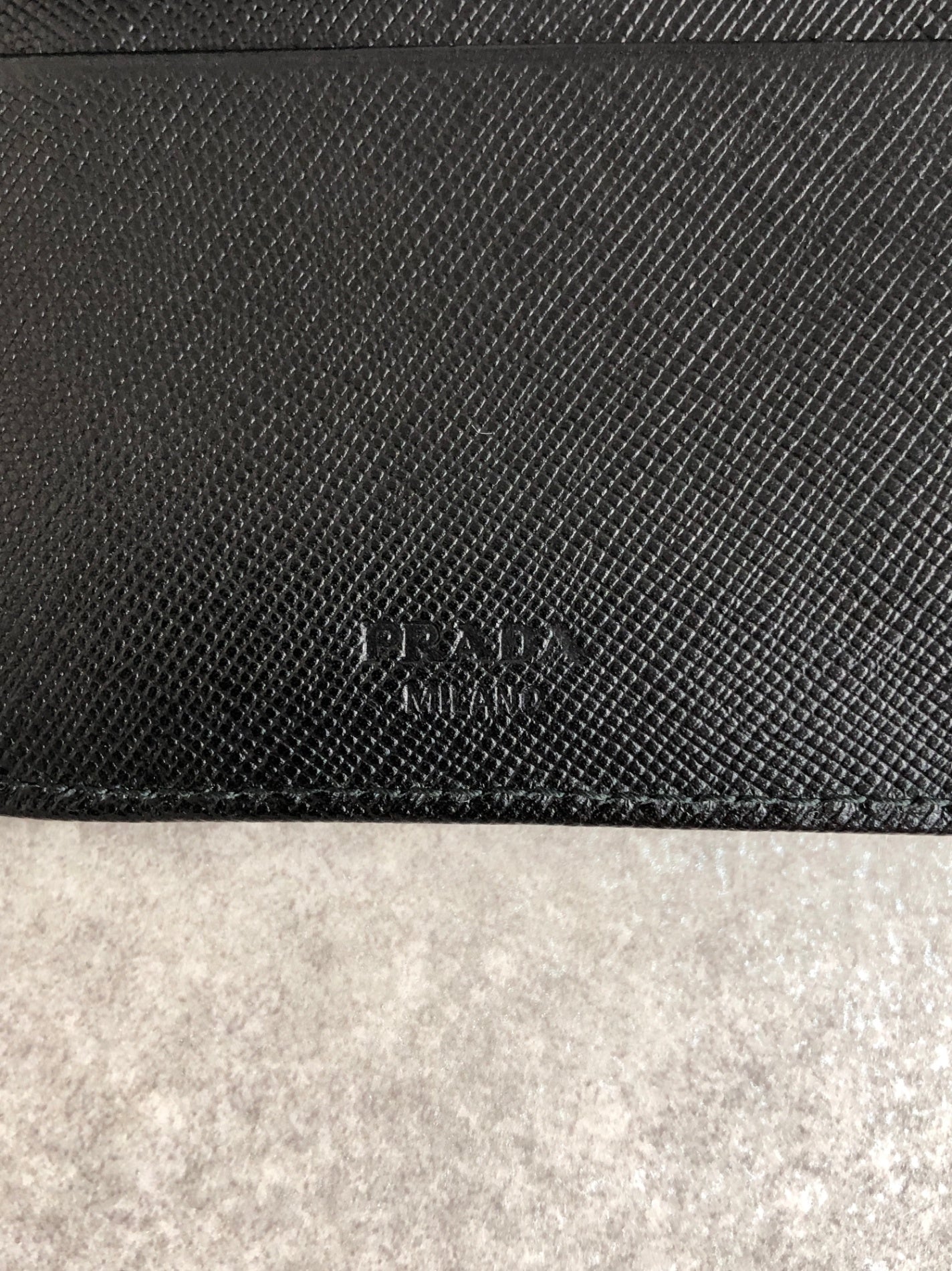 PRADA Tessuto Triangle Logo Folded Wallet Gray Vintage y6v82j