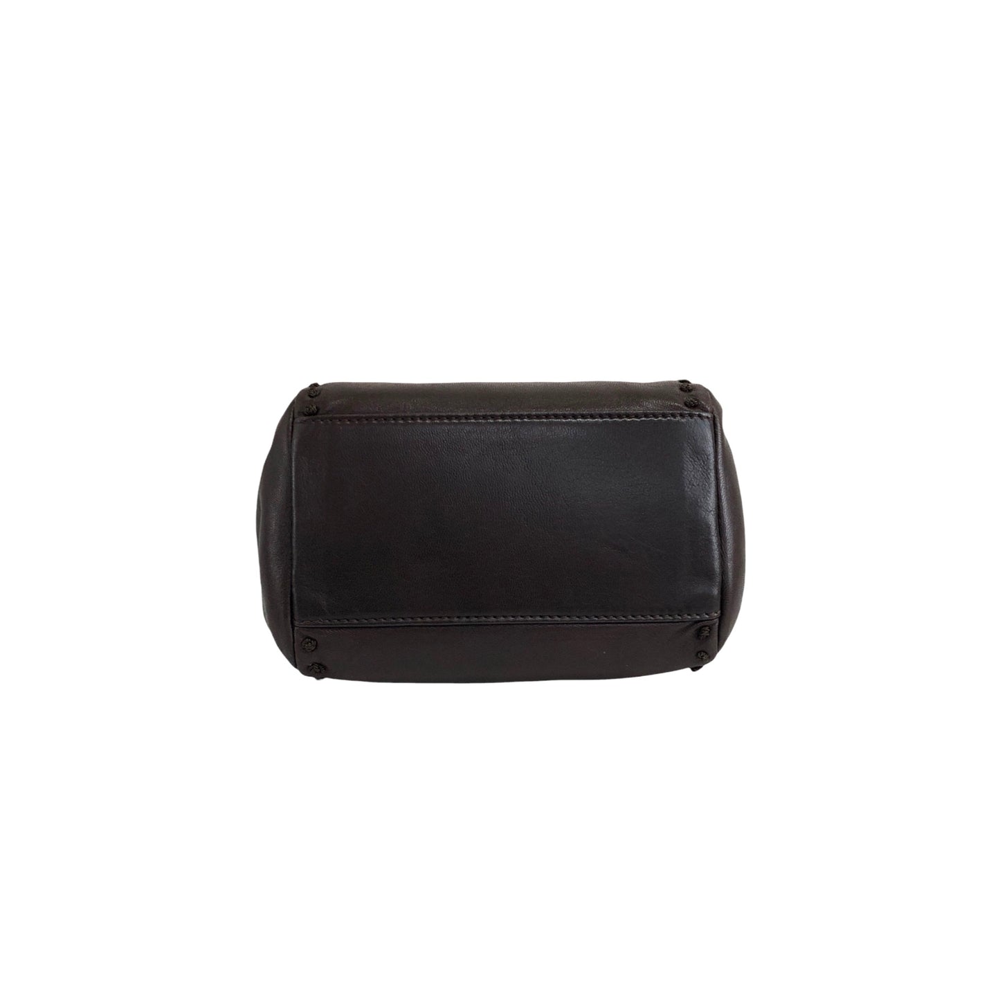 PRADA Logo Embossed Small Handbag Brown Vintage 5zhkhc